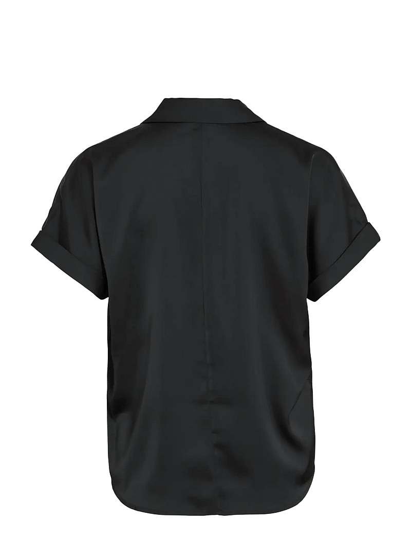 Vila - VIENNA RAVENNA S/S TOP - NOOS - kurzärmlige hemden - black beauty - 2
