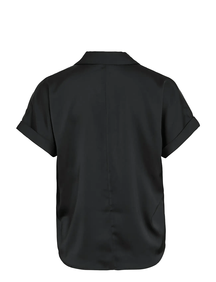 Vila - VIENNA RAVENNA S/S TOP - NOOS - kurzärmlige hemden - black beauty - 2