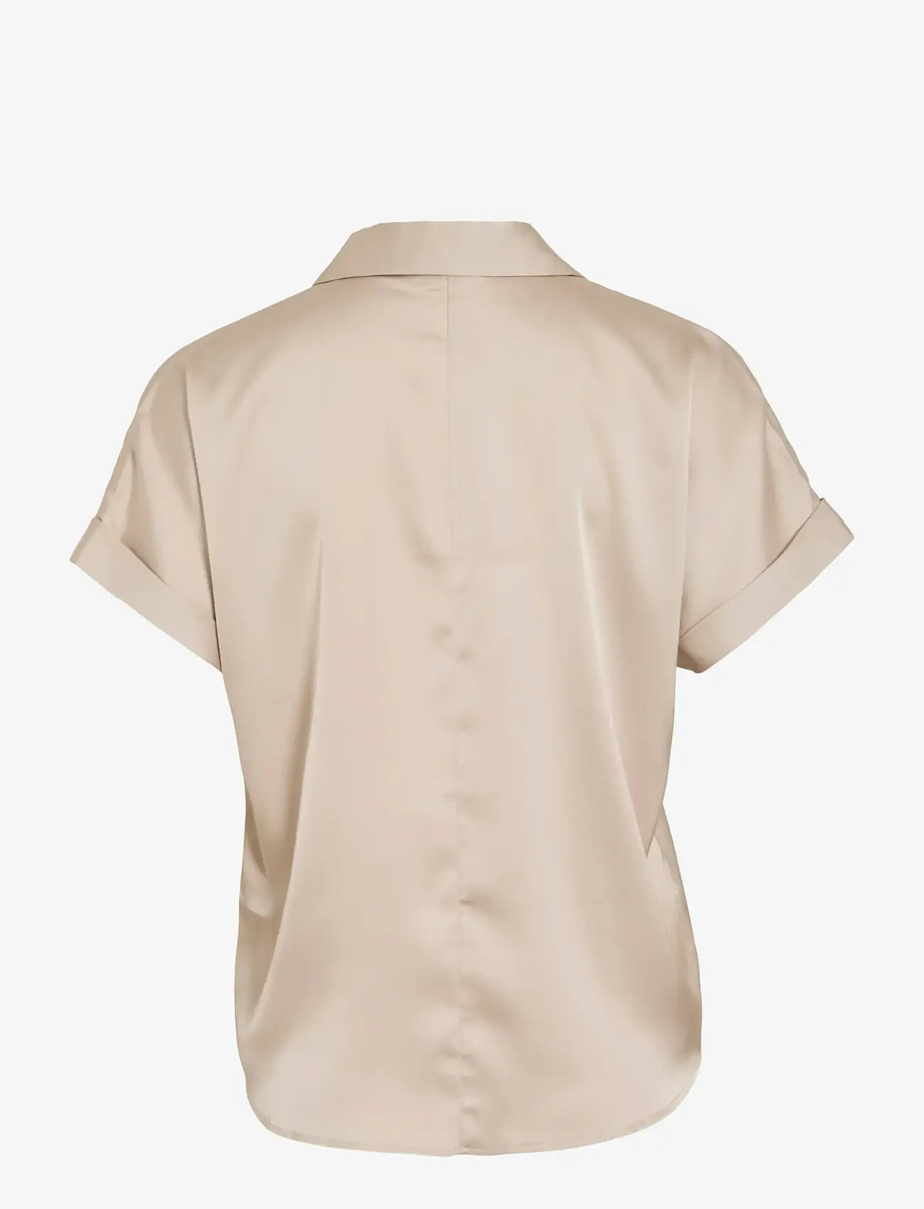 Vila - VIENNA RAVENNA S/S TOP - NOOS - kortærmede skjorter - cement - 2