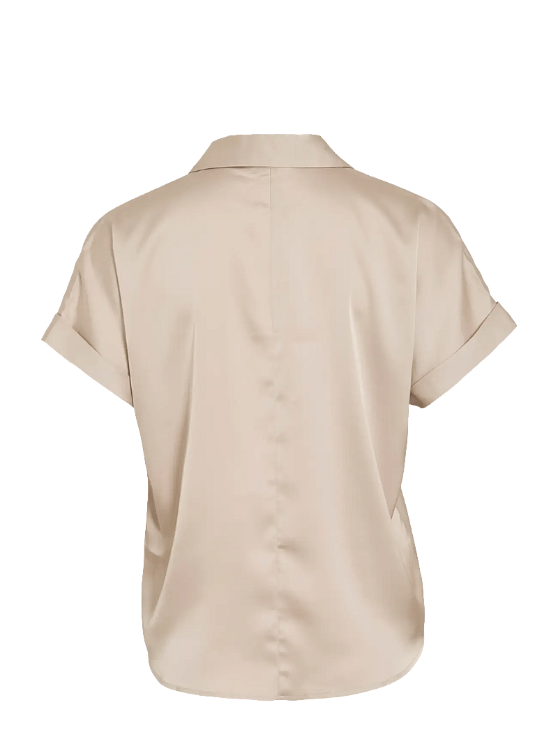 Vila - VIENNA RAVENNA S/S TOP - NOOS - kurzärmlige hemden - cement - 2