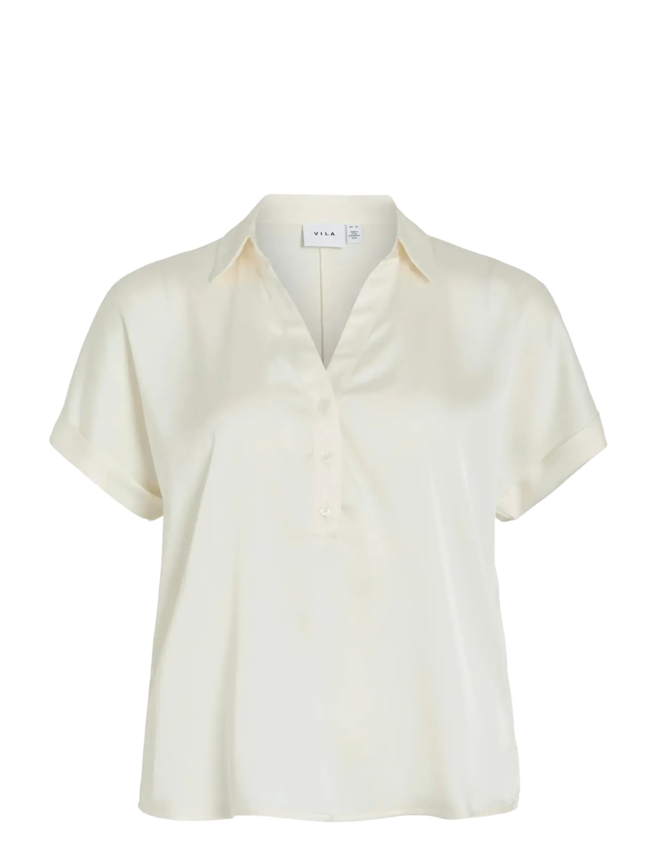 VILA Vienna Ravenna S/S Oberteil - Noos Cream - 40 - Damen