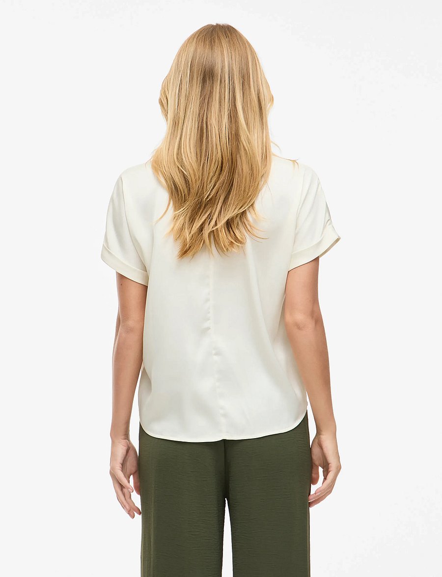 Vila - VIENNA RAVENNA S/S TOP - NOOS - kurzärmlige hemden - cloud dancer - 3
