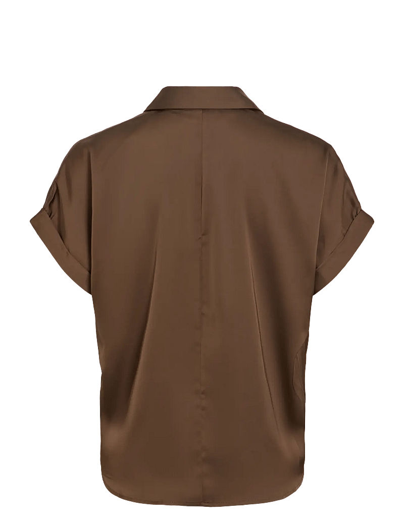 Vila - VIENNA RAVENNA S/S TOP - NOOS - kurzärmlige hemden - coffee bean - 2