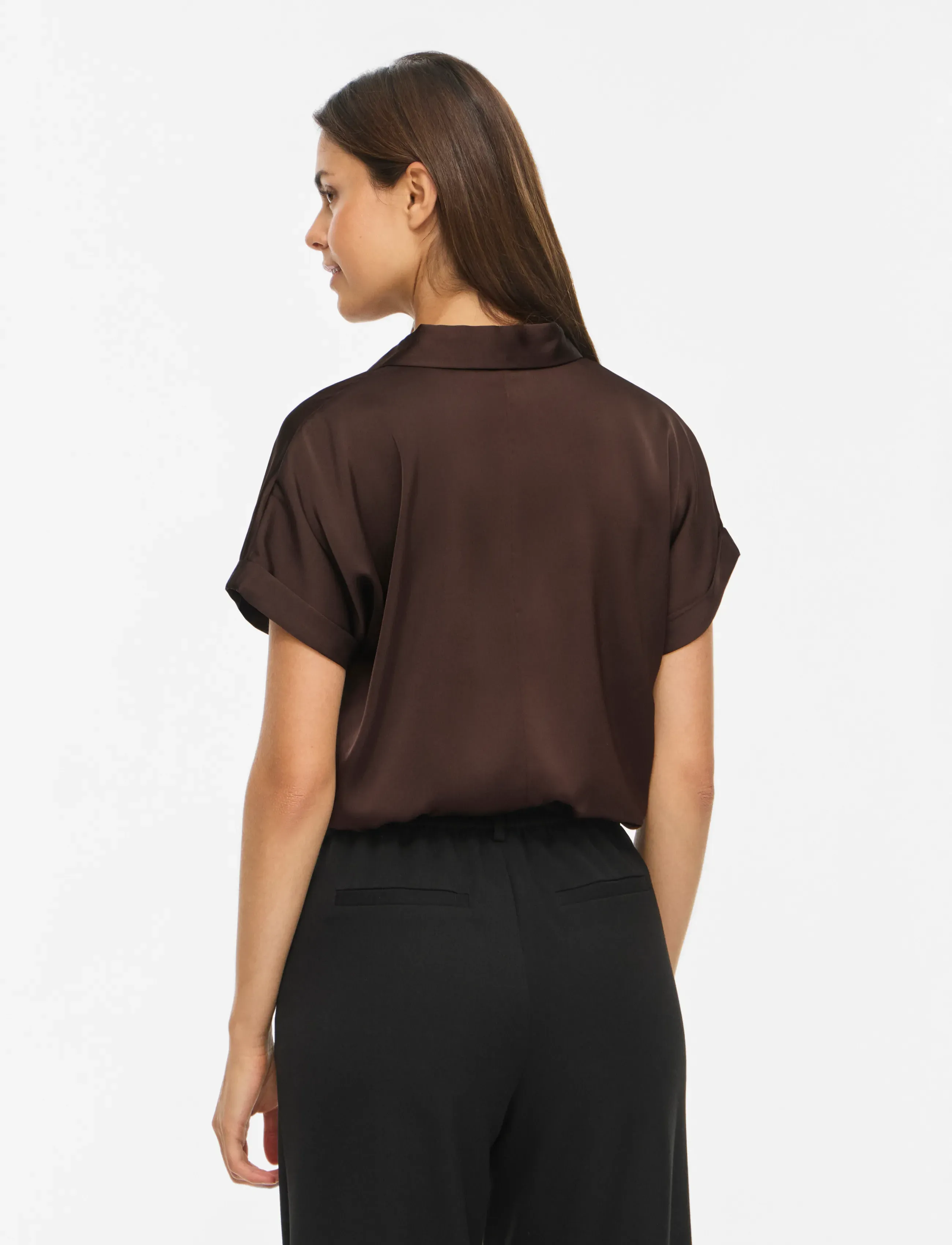 Vila - VIENNA RAVENNA S/S TOP - NOOS - kortärmade blusar - coffee bean - 3