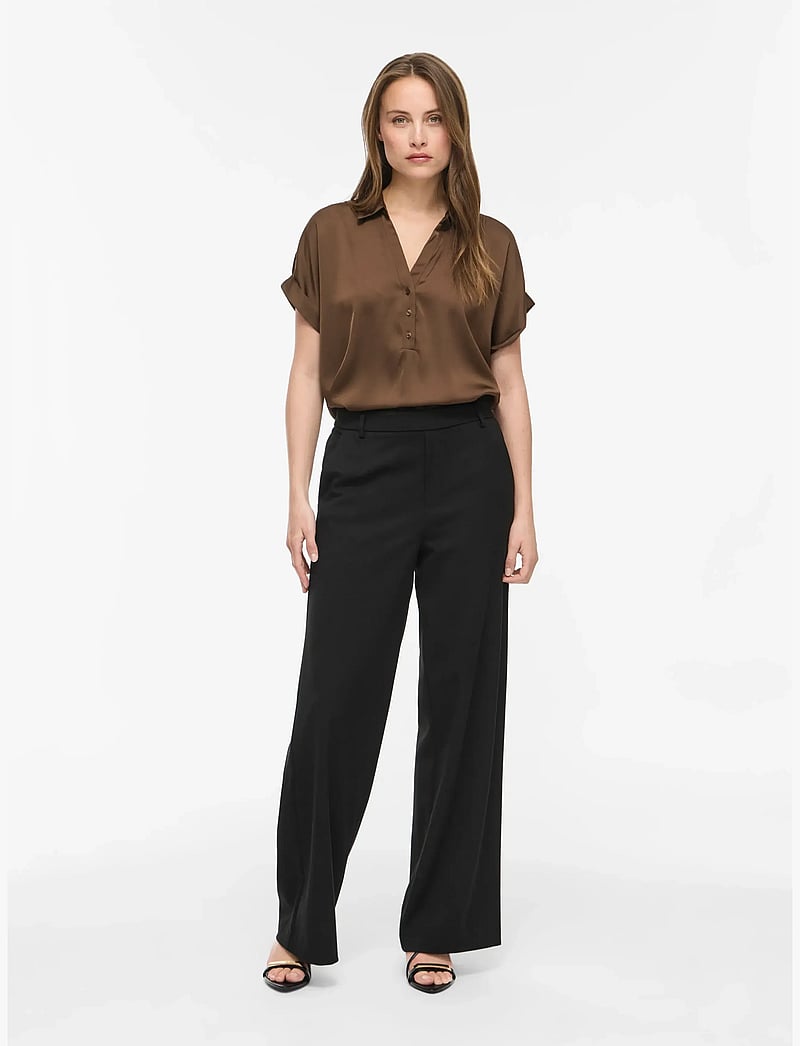 Vila - VIENNA RAVENNA S/S TOP - NOOS - kurzärmlige hemden - coffee bean - 4