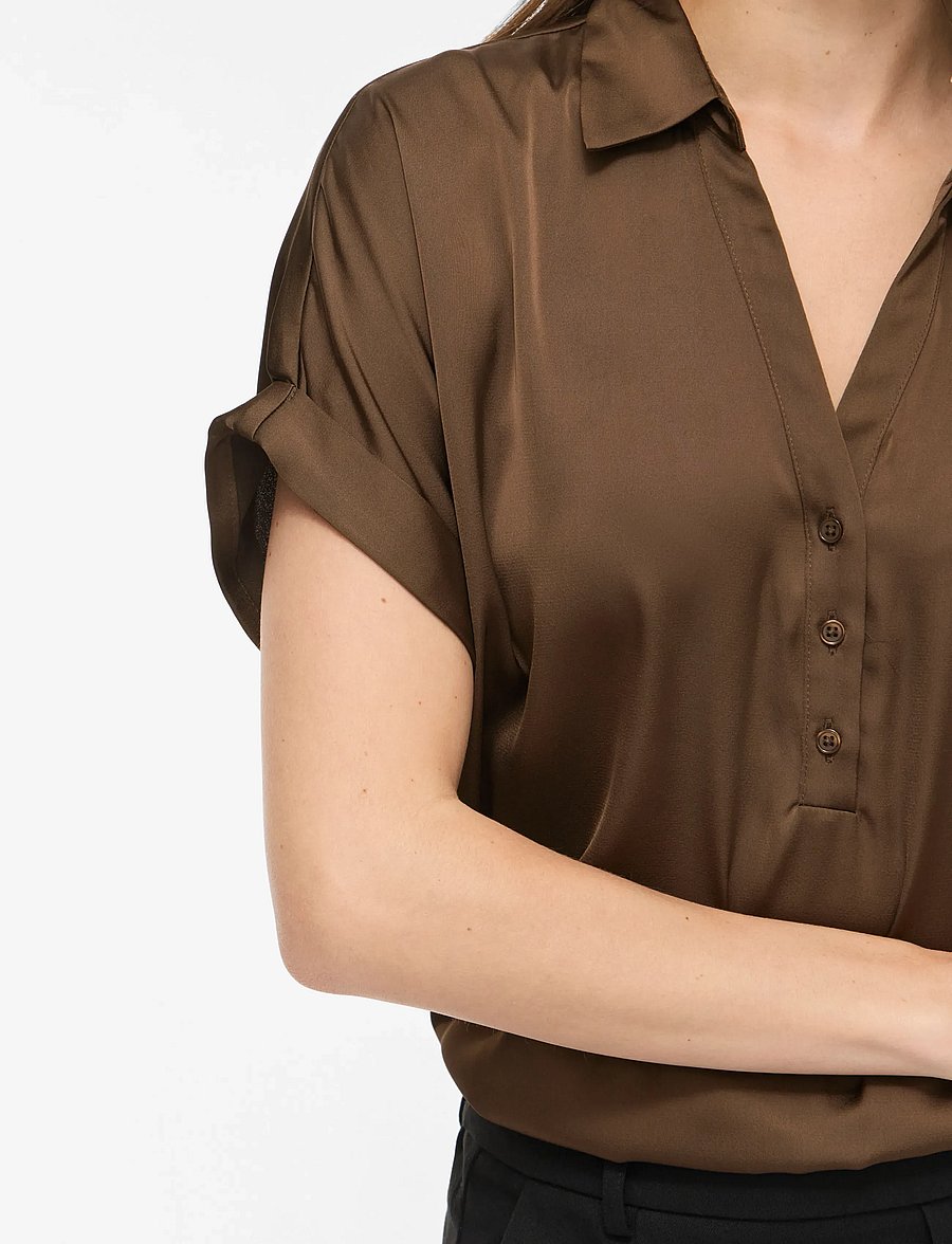 Vila - VIENNA RAVENNA S/S TOP - NOOS - kurzärmlige hemden - coffee bean - 5