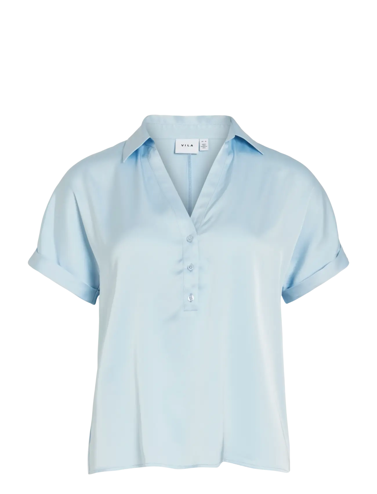 VILA Vienna Ravenna S/S Oberteil - Noos Blau - 38 - Damen