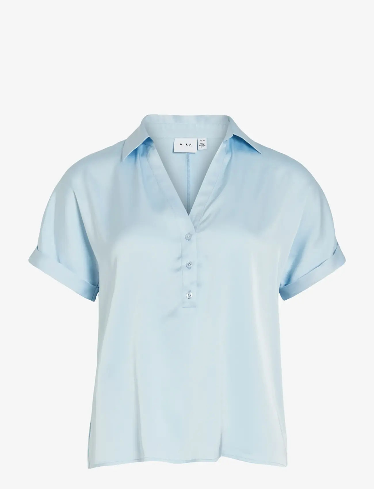 Vila - VIENNA RAVENNA S/S TOP - NOOS - kortærmede skjorter - nantucket breeze - 1