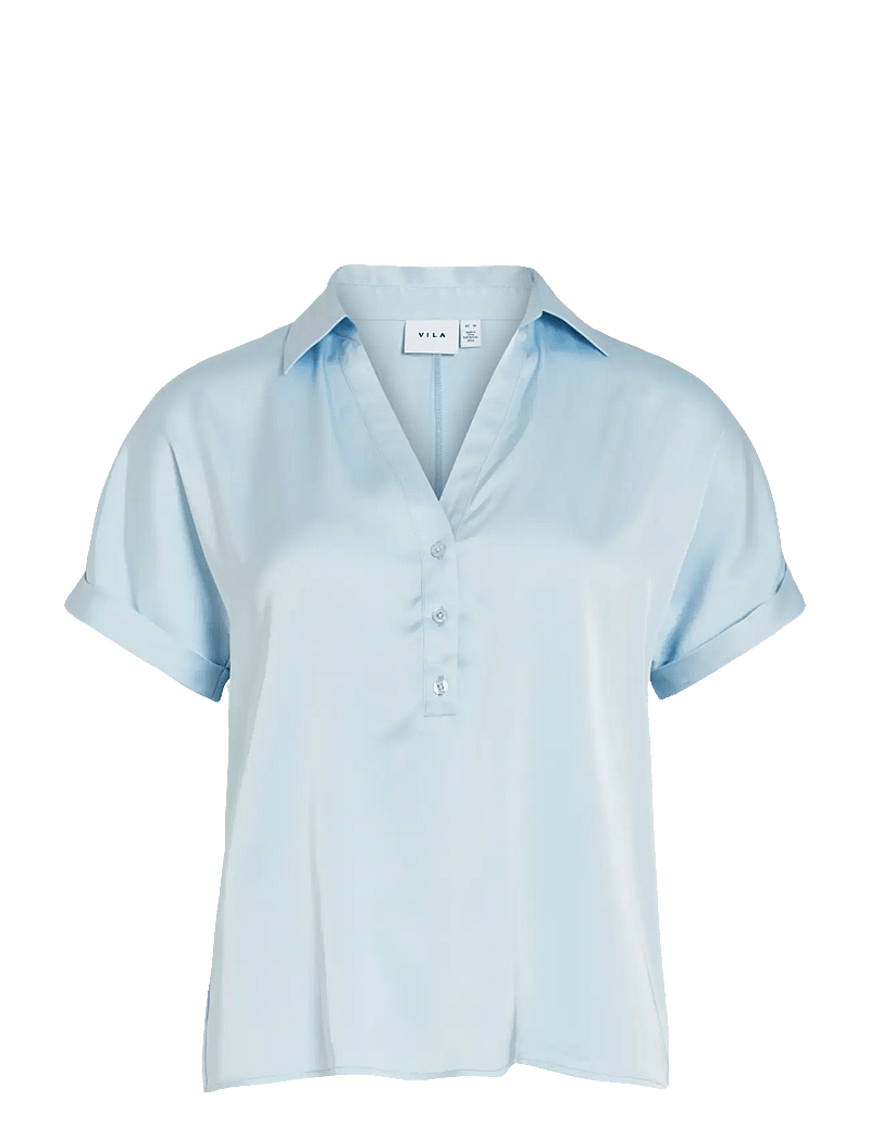 Vila - VIENNA RAVENNA S/S TOP - NOOS - kurzärmlige hemden - nantucket breeze - 1