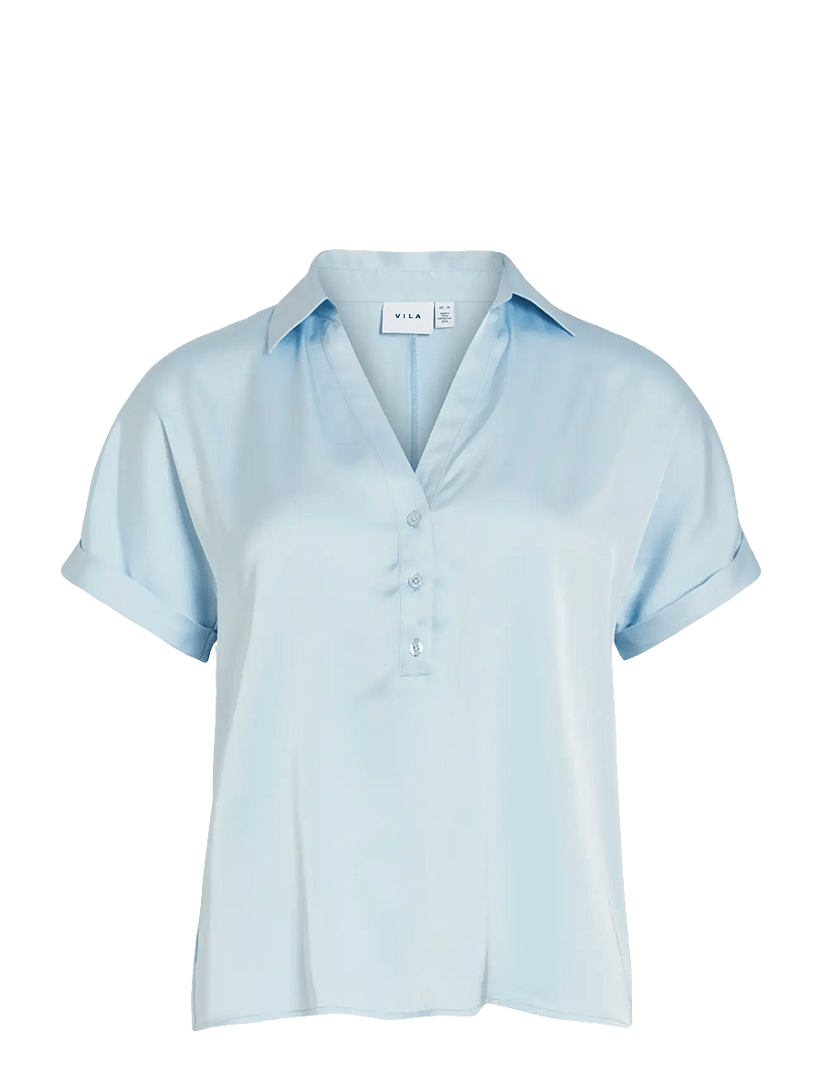Vila - VIENNA RAVENNA S/S TOP - NOOS - kurzärmlige hemden - nantucket breeze - 1