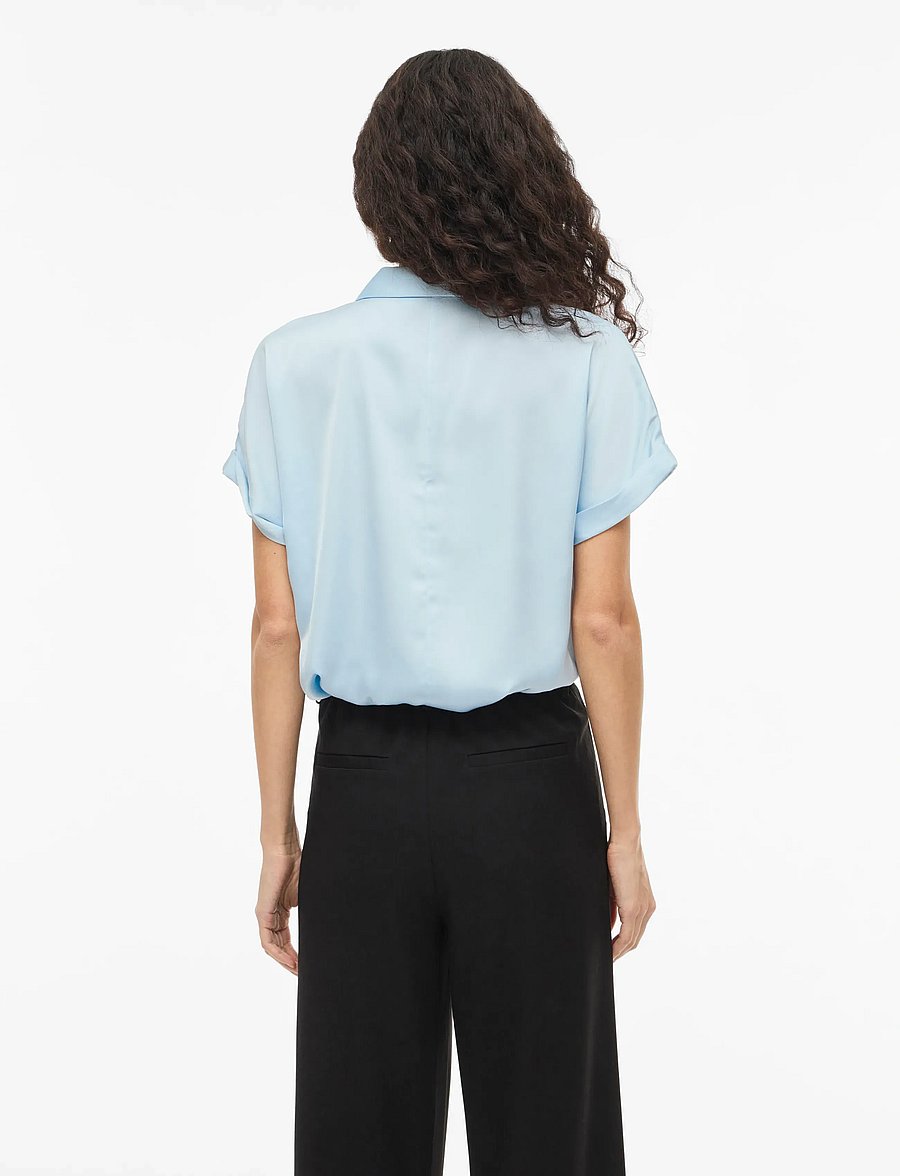 Vila - VIENNA RAVENNA S/S TOP - NOOS - kurzärmlige hemden - nantucket breeze - 3