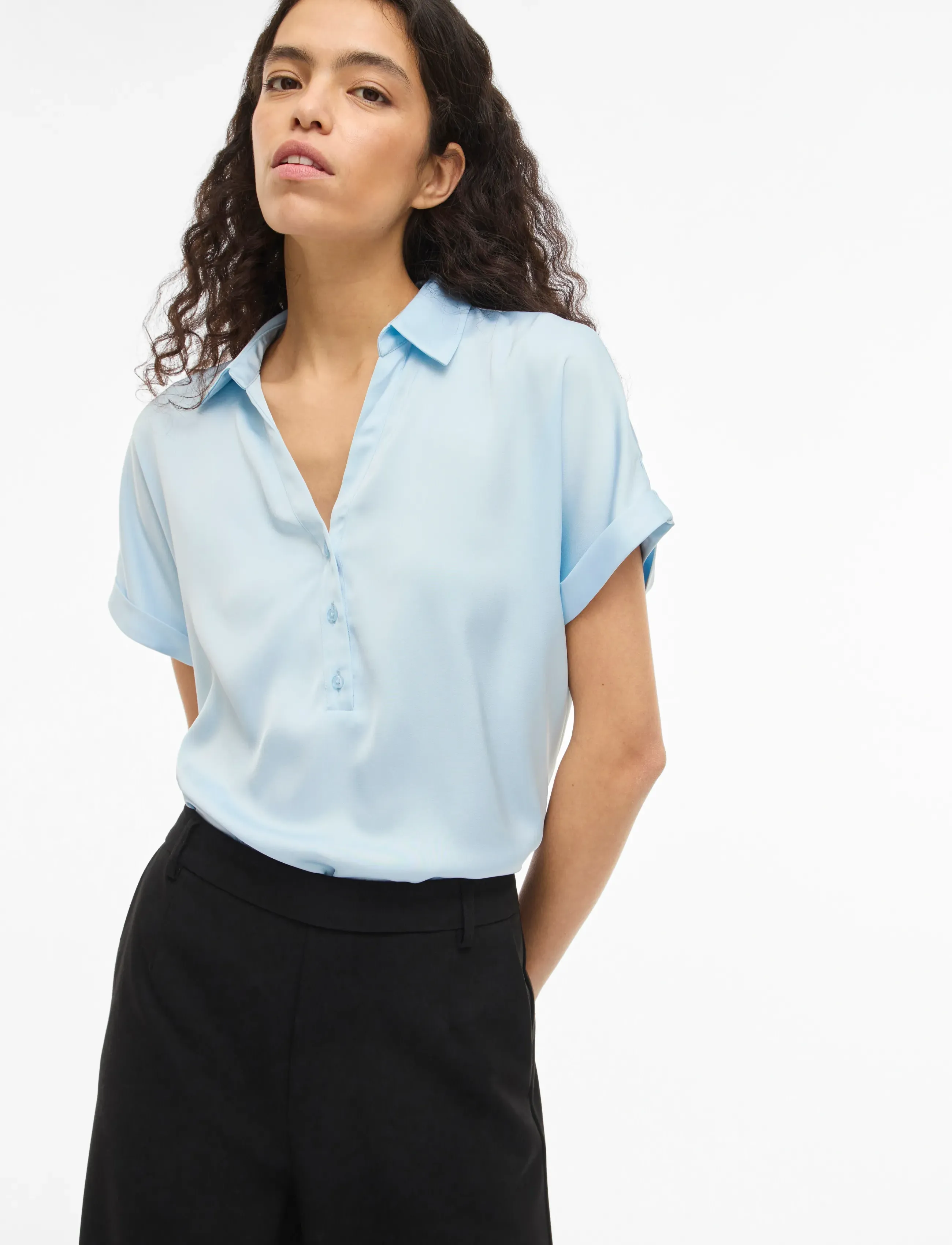 Vila - VIENNA RAVENNA S/S TOP - NOOS - short-sleeved shirts - nantucket breeze - 5