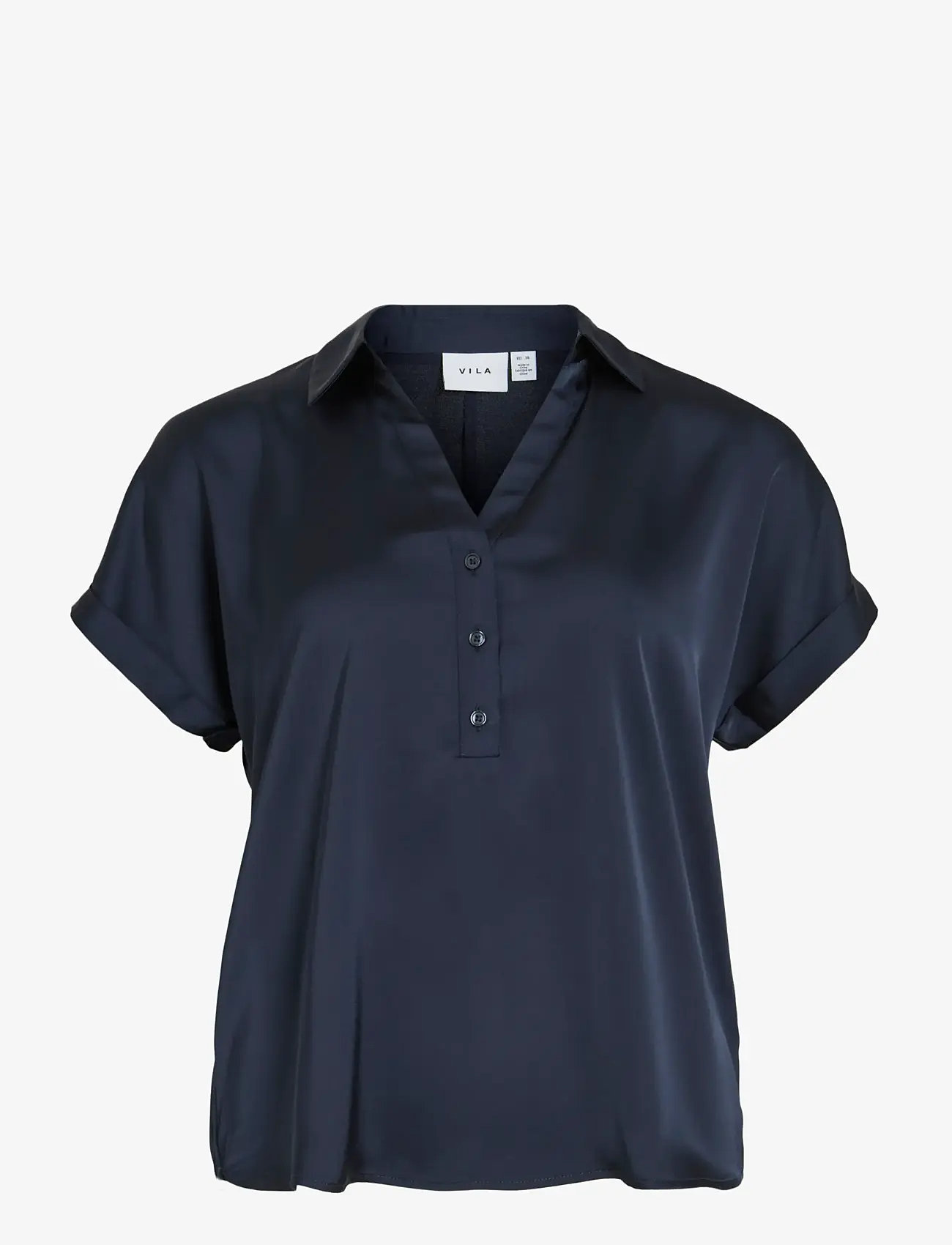 Vila - VIENNA RAVENNA S/S TOP - NOOS - kortærmede skjorter - navy blazer - 1