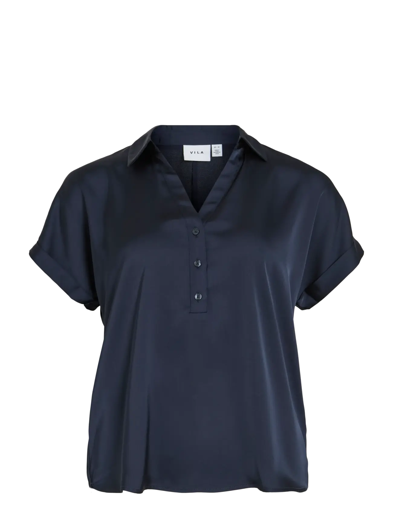 Vila VIENNA RAVENNA S/S TOP - NOOS - Kortærmede bluser - NAVY BLAZER / navy