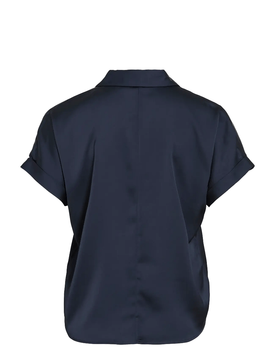 Vila - VIENNA RAVENNA S/S TOP - NOOS - kurzärmlige hemden - navy blazer - 2