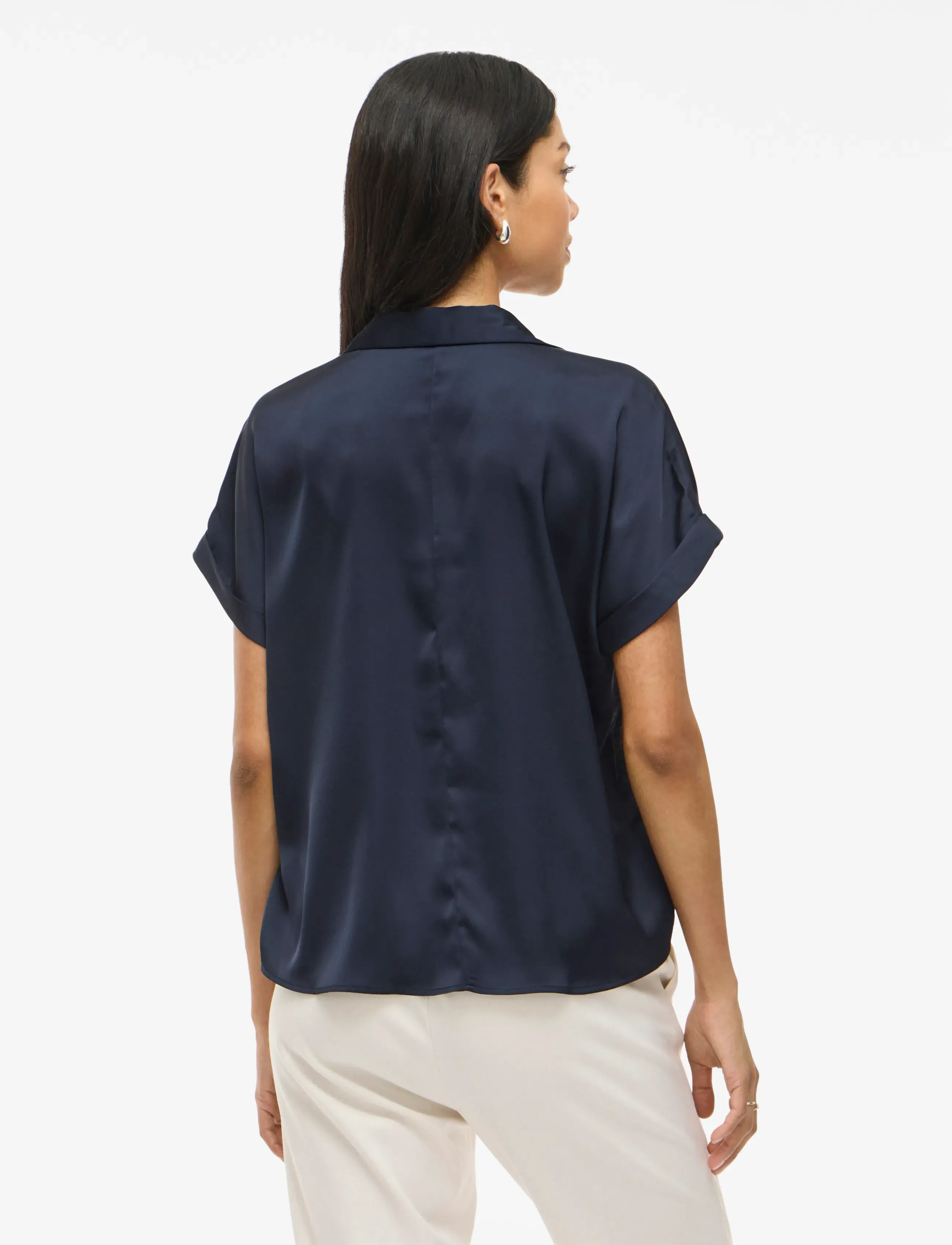 Vila - VIENNA RAVENNA S/S TOP - NOOS - short-sleeved shirts - navy blazer - 3