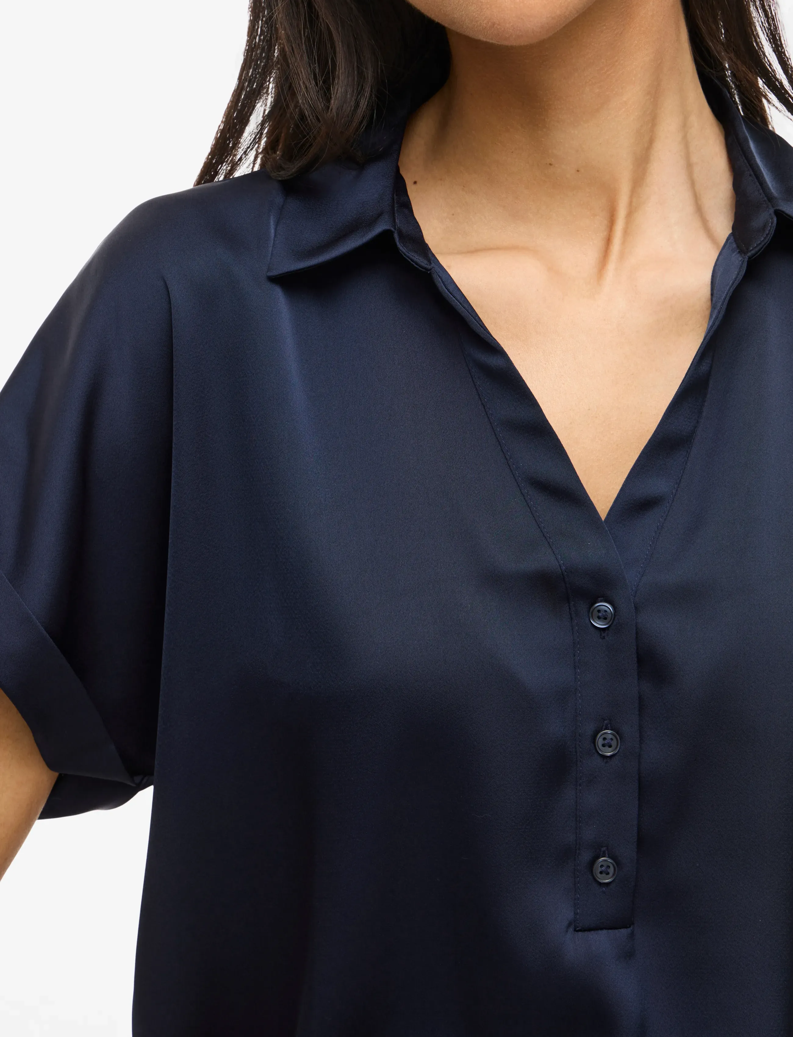 Vila - VIENNA RAVENNA S/S TOP - NOOS - short-sleeved shirts - navy blazer - 5