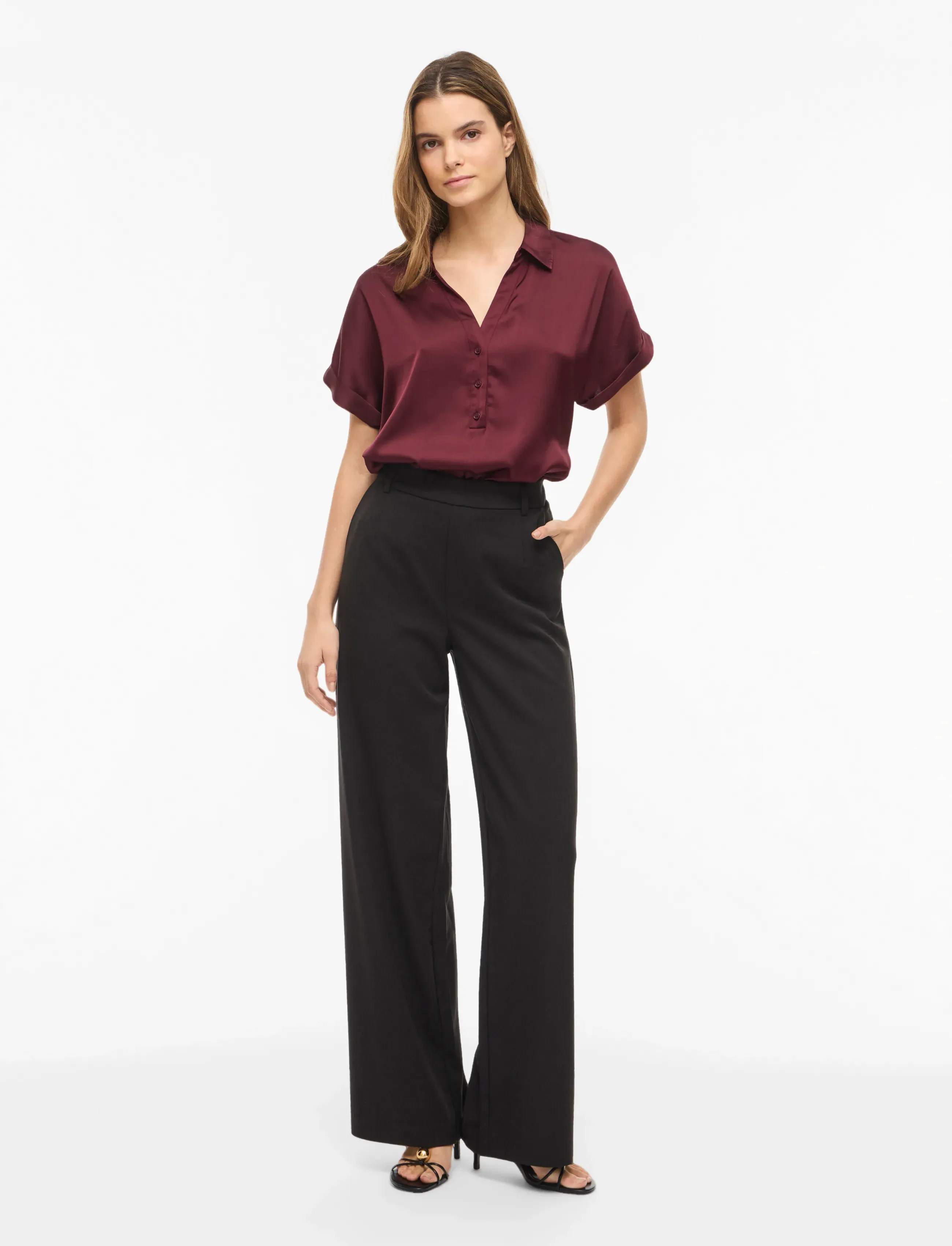 Vila - VIENNA RAVENNA S/S TOP - NOOS - kurzärmlige hemden - port royale - 4