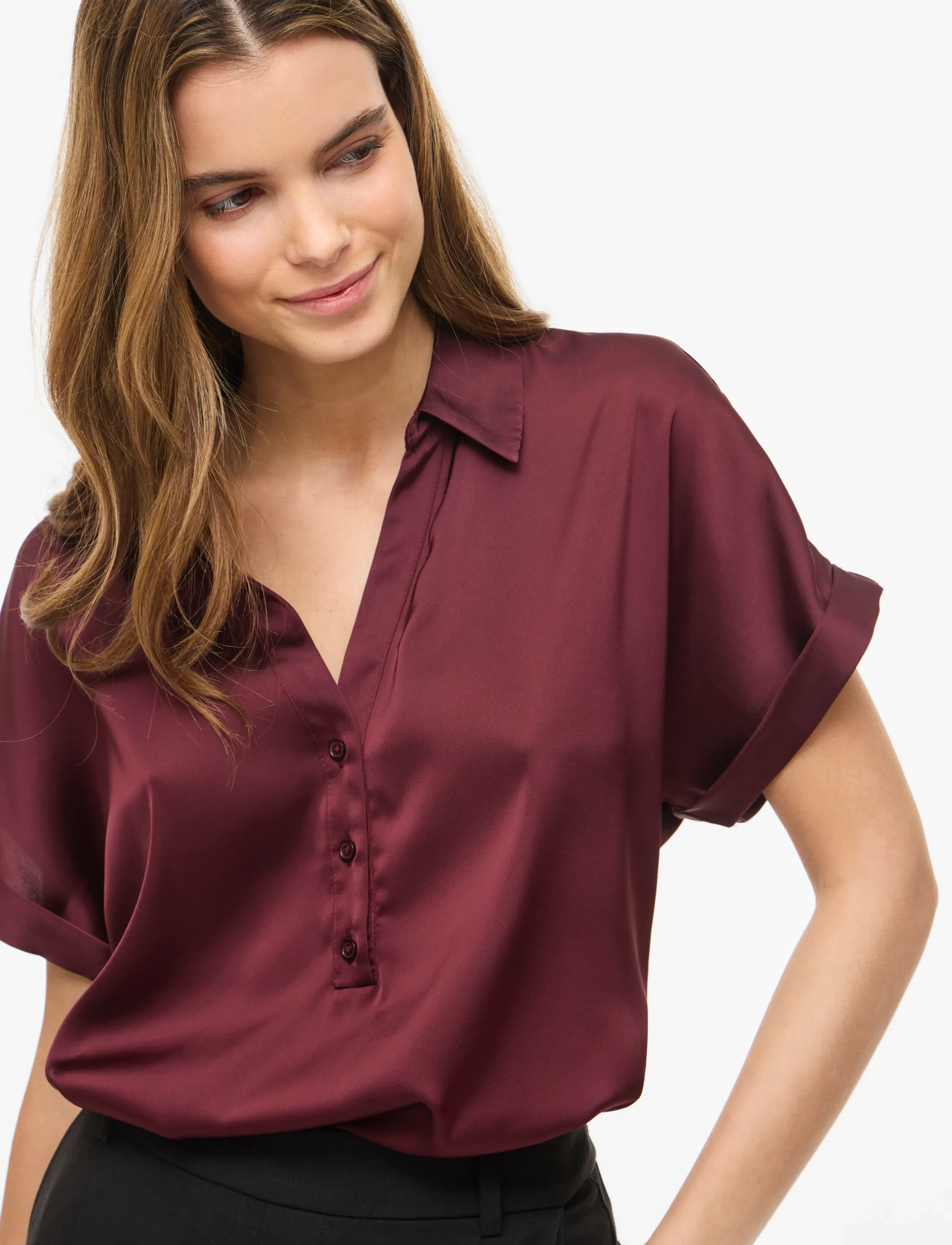 Vila - VIENNA RAVENNA S/S TOP - NOOS - kurzärmlige hemden - port royale - 5