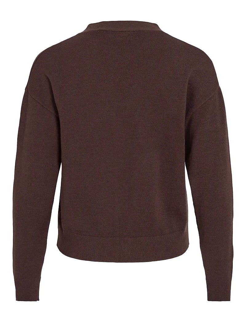 Vila - VIRIL V-NECK KNIT CARDIGAN - NOOS - cardigans - coffee bean - 2