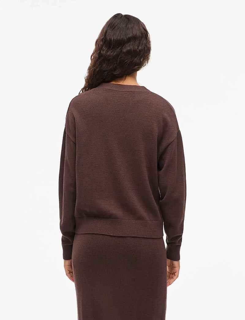 Vila - VIRIL V-NECK KNIT CARDIGAN - NOOS - cardigans - coffee bean - 4