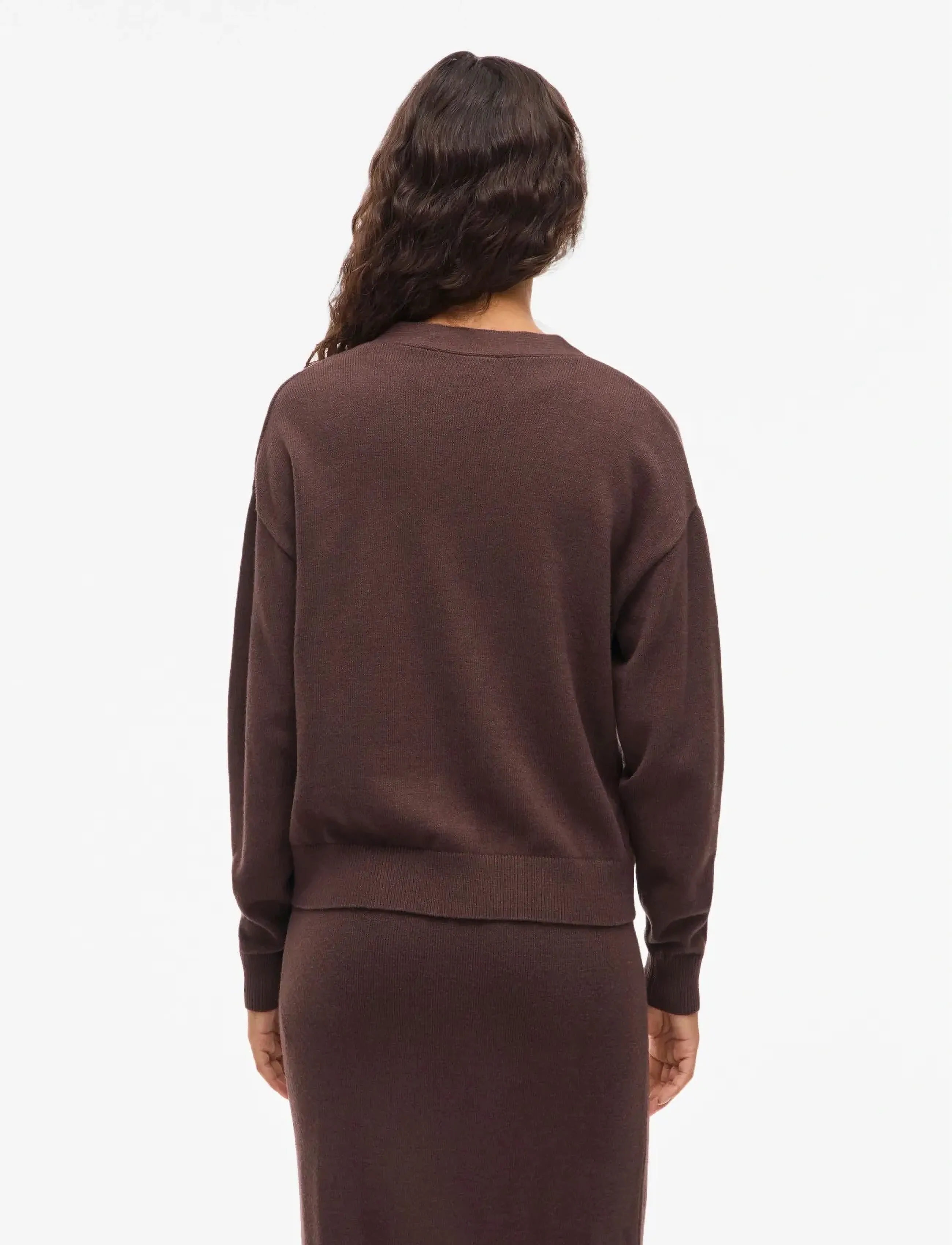 Vila - VIRIL V-NECK KNIT CARDIGAN - NOOS - cardigans - coffee bean - 4