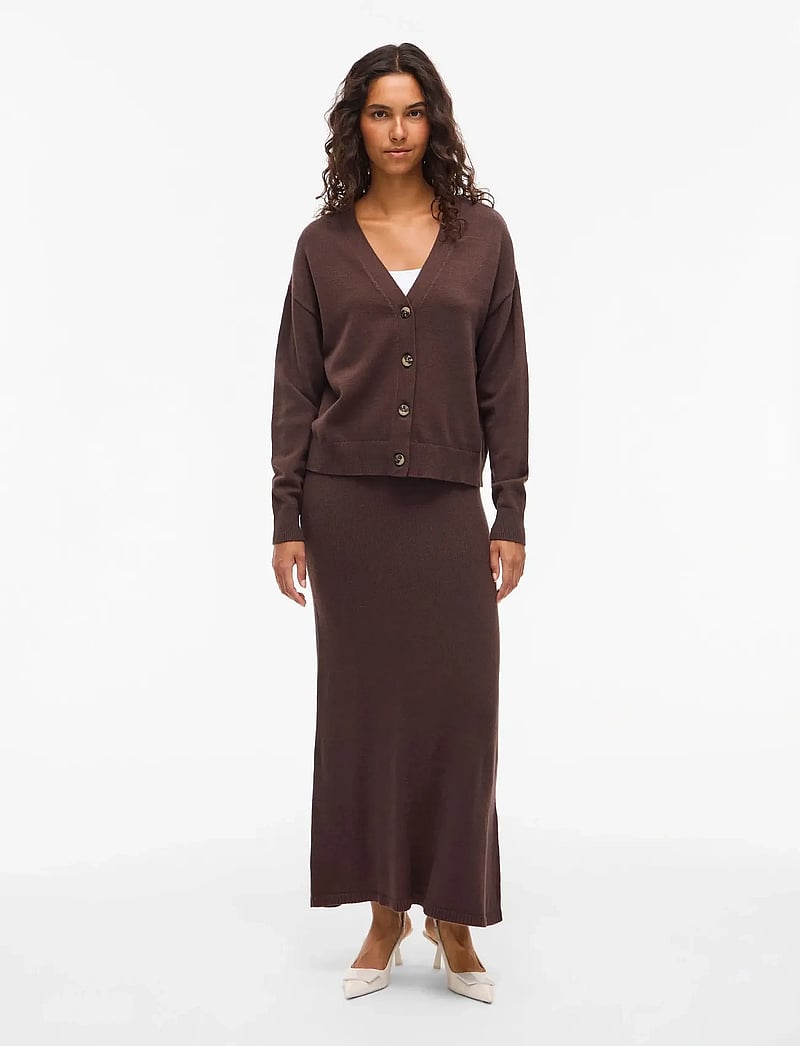 Vila - VIRIL V-NECK KNIT CARDIGAN - NOOS - cardigans - coffee bean - 5