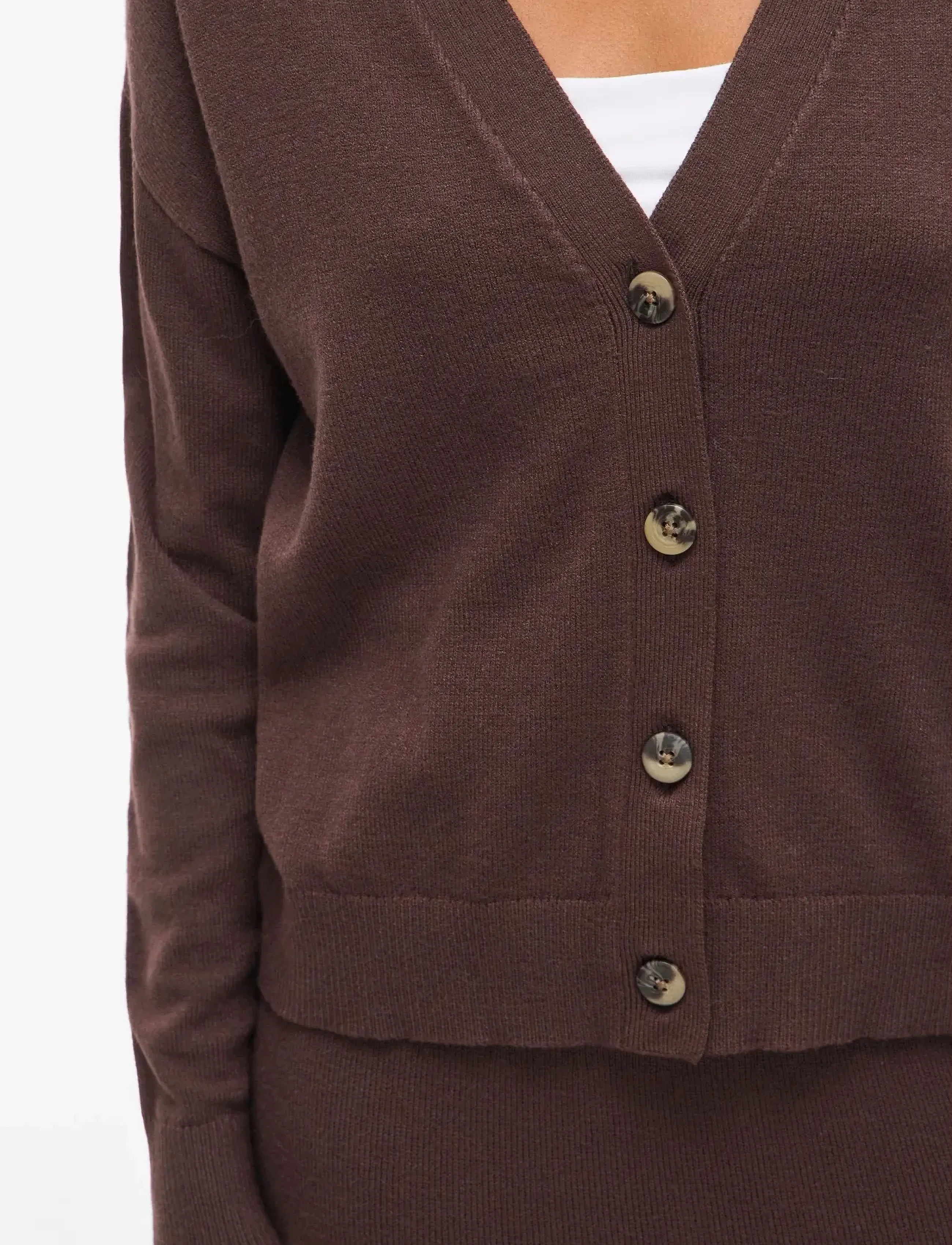 Vila VIRIL V-NECK KNIT CARDIGAN - NOOS - Naistele - COFFEE BEAN / brown