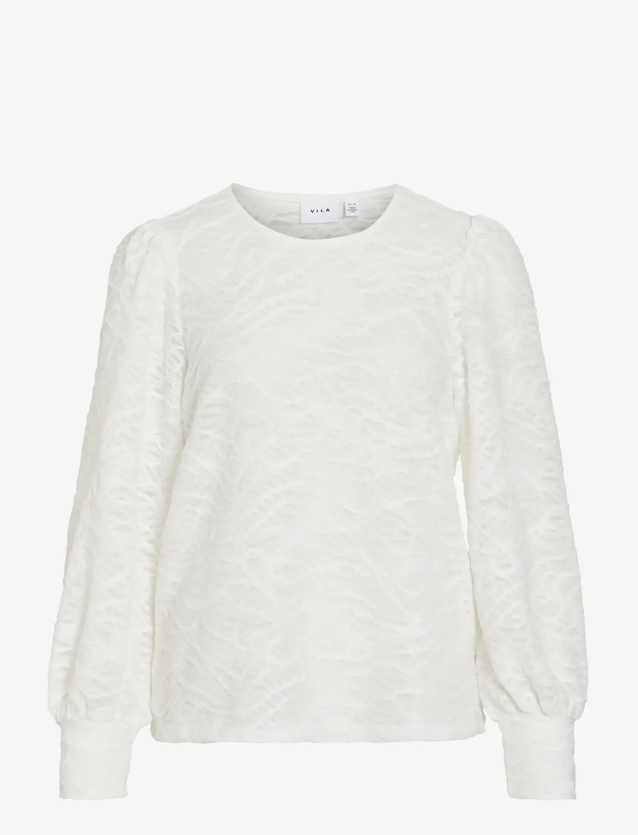 Vila - VIFINA L/S O-NECK TOP - NOOS - long sleeved blouses - cloud dancer - 1