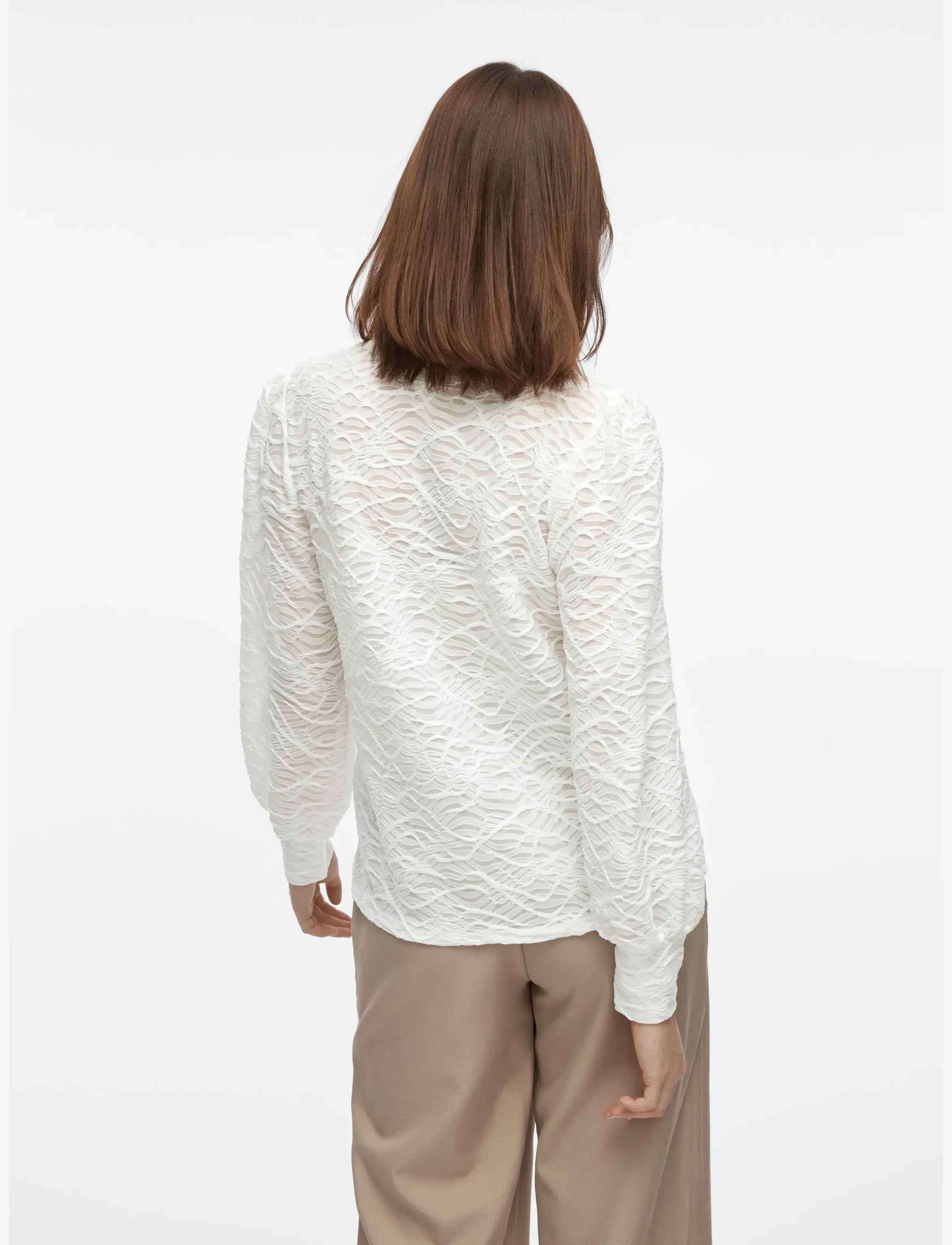 Vila - VIFINA L/S O-NECK TOP - NOOS - long sleeved blouses - cloud dancer - 3