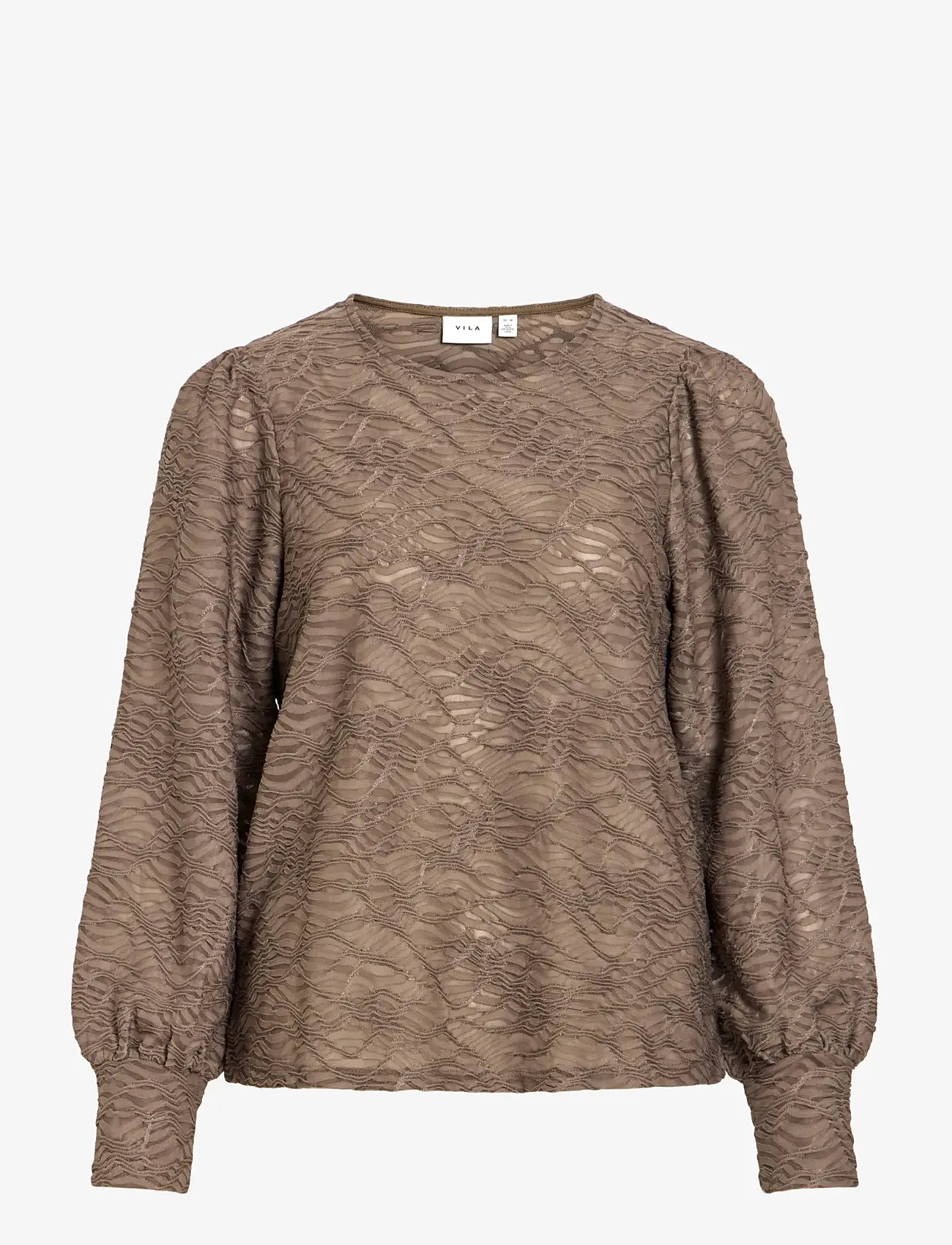 Vila - VIFINA L/S O-NECK TOP - NOOS - langærmede bluser - falcon - 1