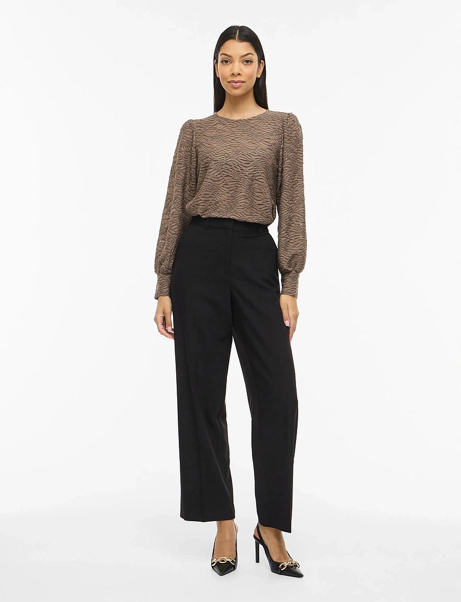 Vila - VIFINA L/S O-NECK TOP - NOOS - langärmelige blusen - falcon - 4