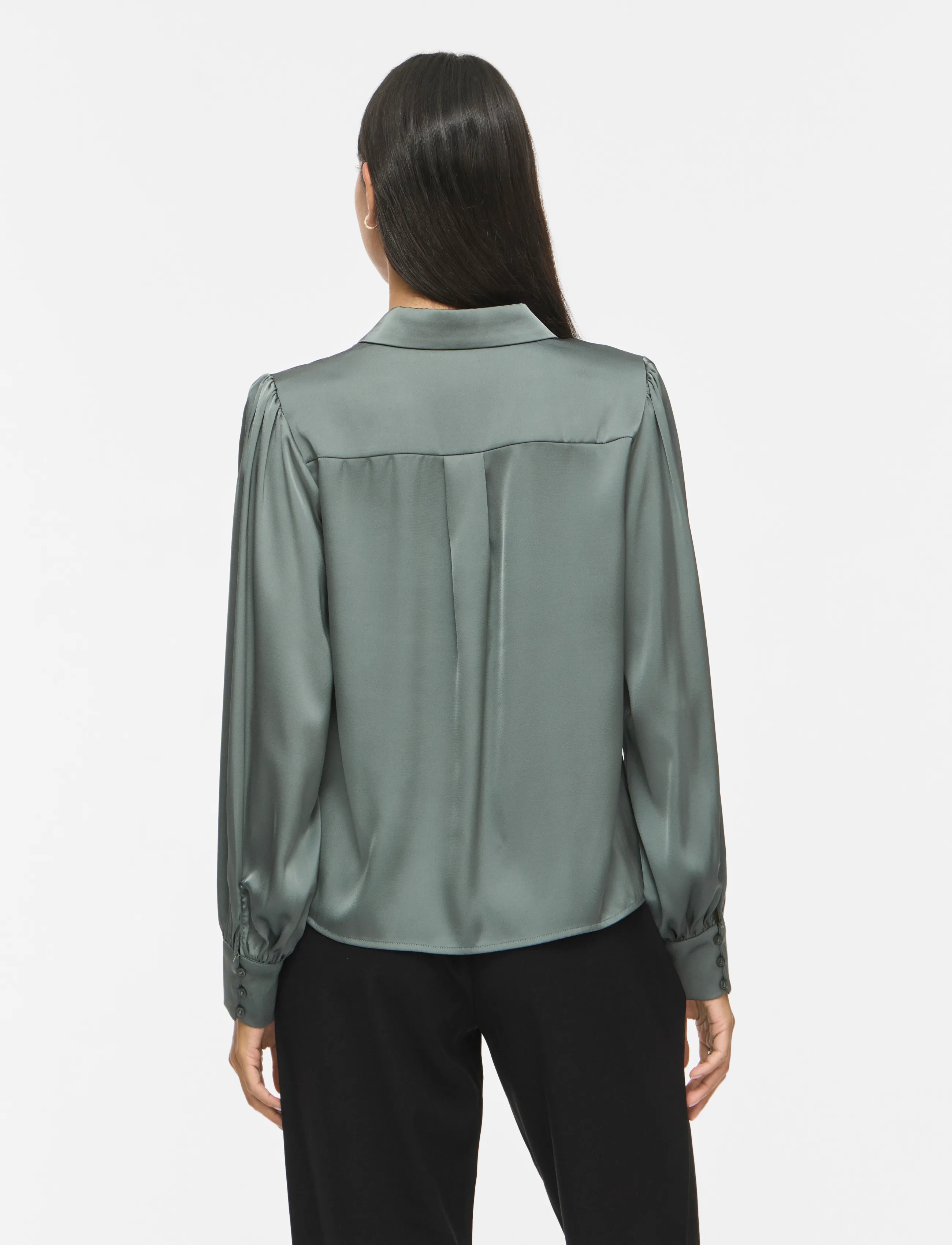 Vila - VIENNA RAVENNA L/S BALLOON SHIRT - NOOS - long-sleeved shirts - balsam green - 3