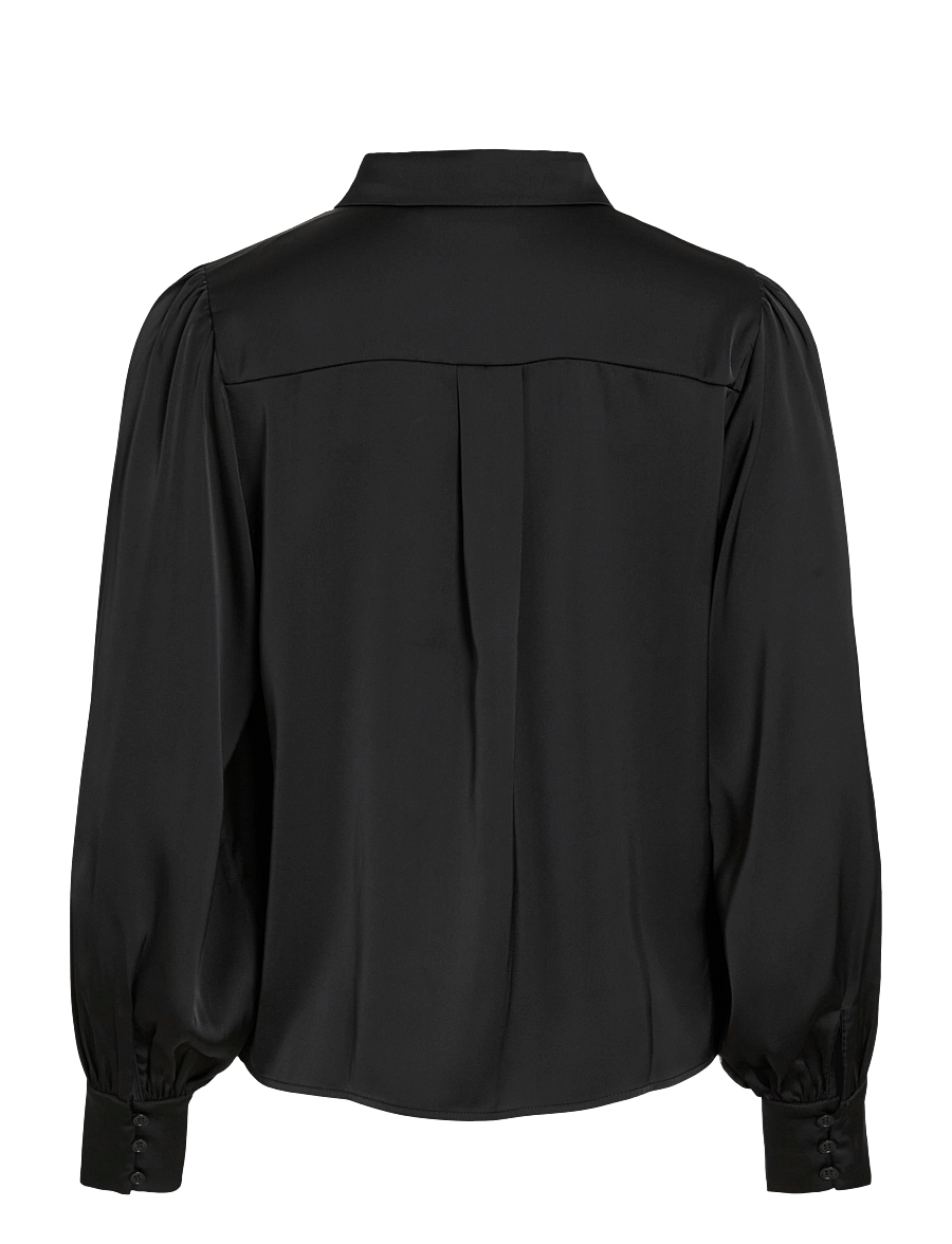 Vila - VIENNA RAVENNA L/S BALLOON SHIRT - NOOS - langärmlige hemden - black beauty - 2