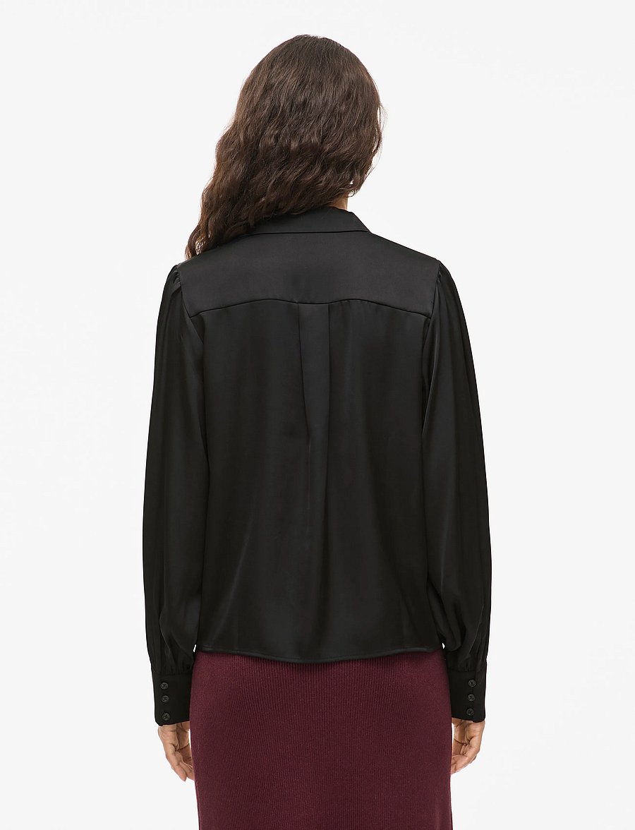 Vila - VIENNA RAVENNA L/S BALLOON SHIRT - NOOS - langärmlige hemden - black beauty - 3