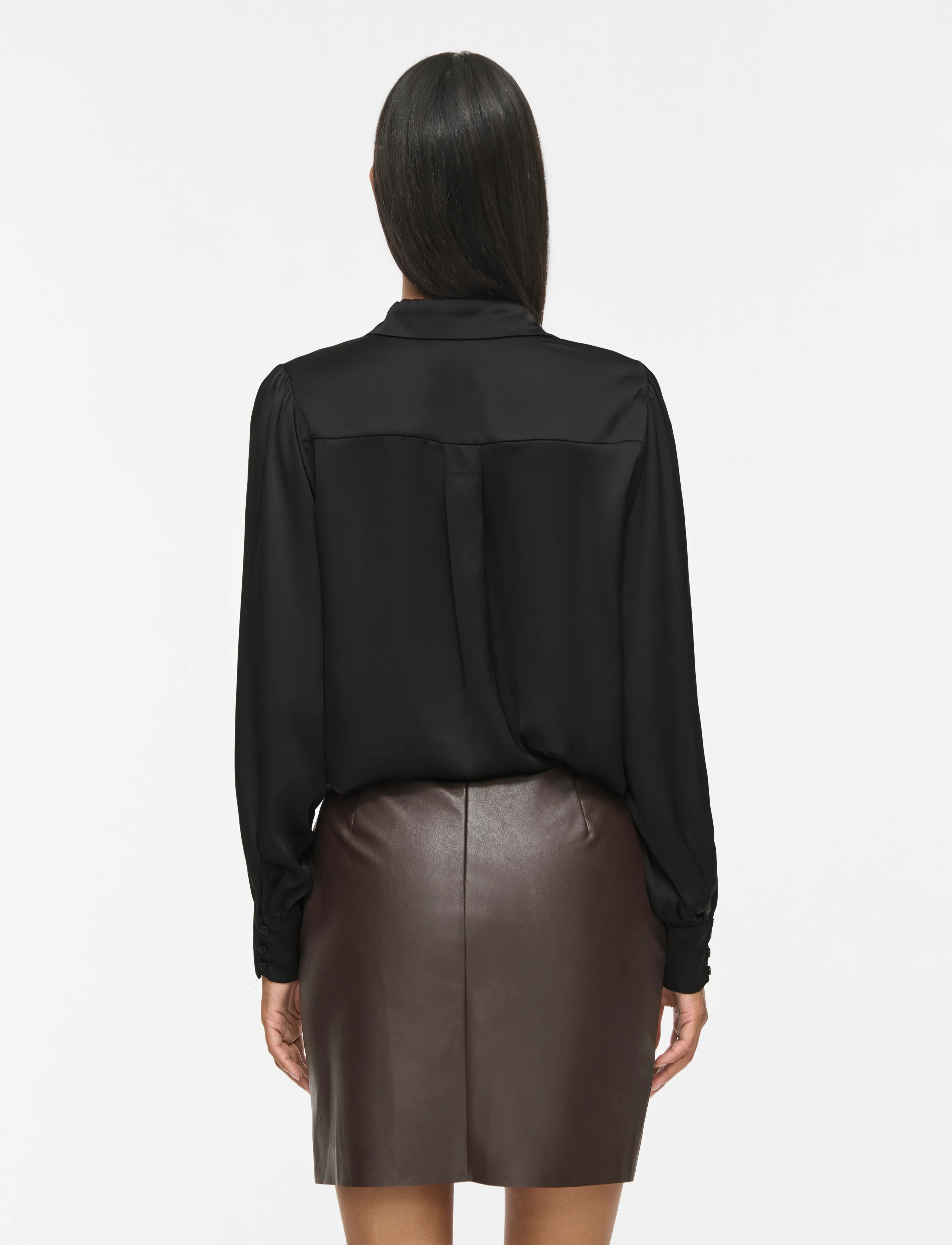 Vila - VIENNA RAVENNA L/S BALLOON SHIRT - NOOS - langärmlige hemden - black beauty - 3