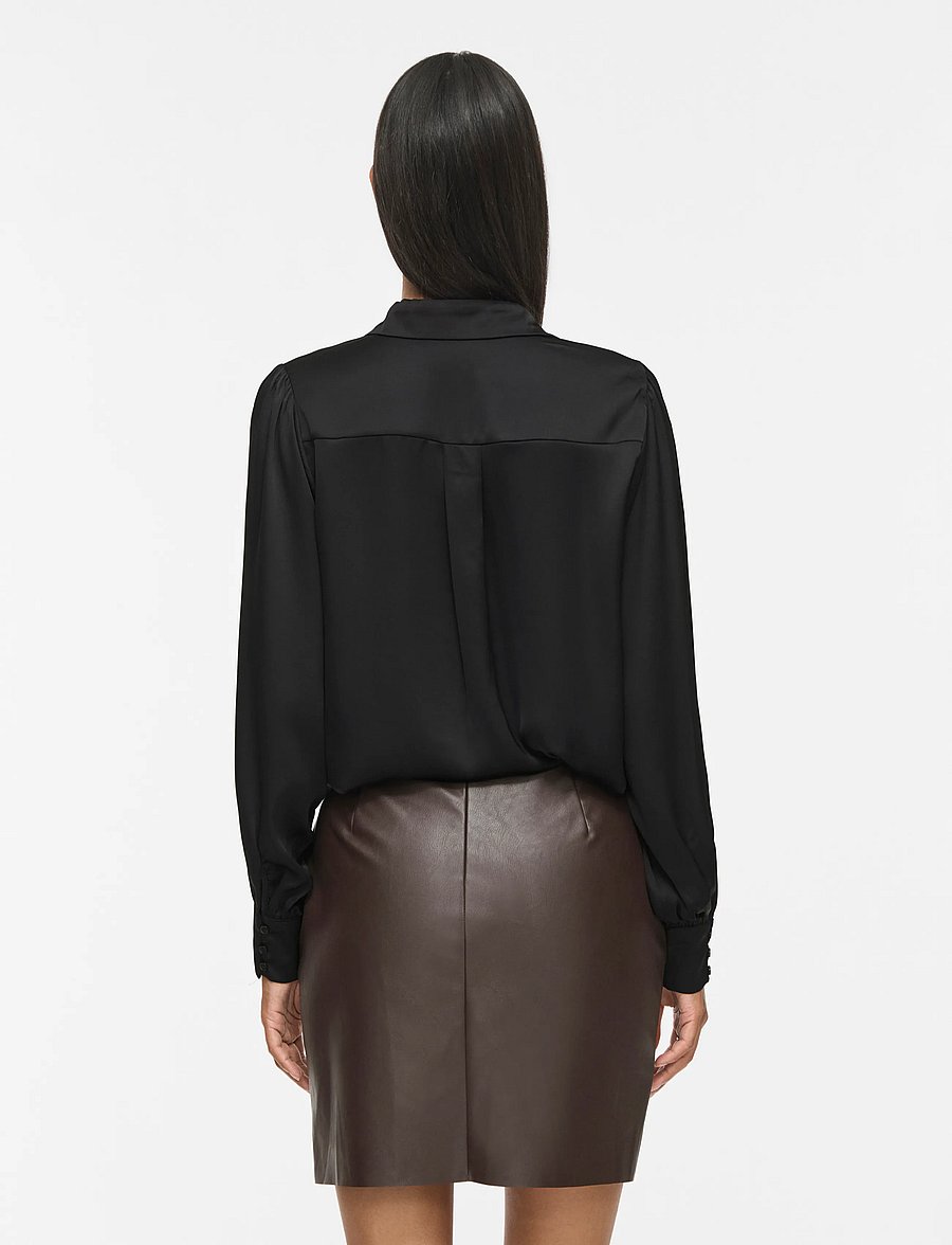 Vila - VIENNA RAVENNA L/S BALLOON SHIRT - NOOS - langärmlige hemden - black beauty - 3