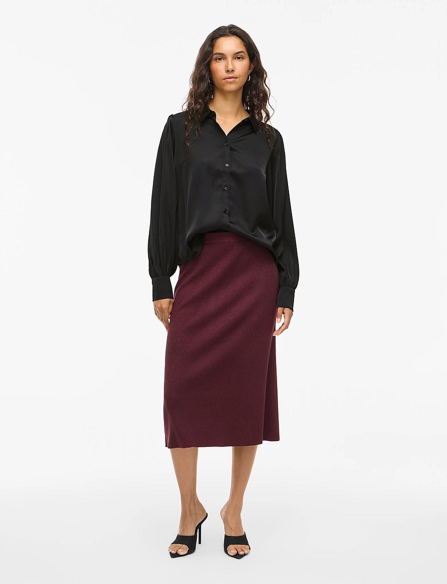 Vila - VIENNA RAVENNA L/S BALLOON SHIRT - NOOS - langärmlige hemden - black beauty - 4