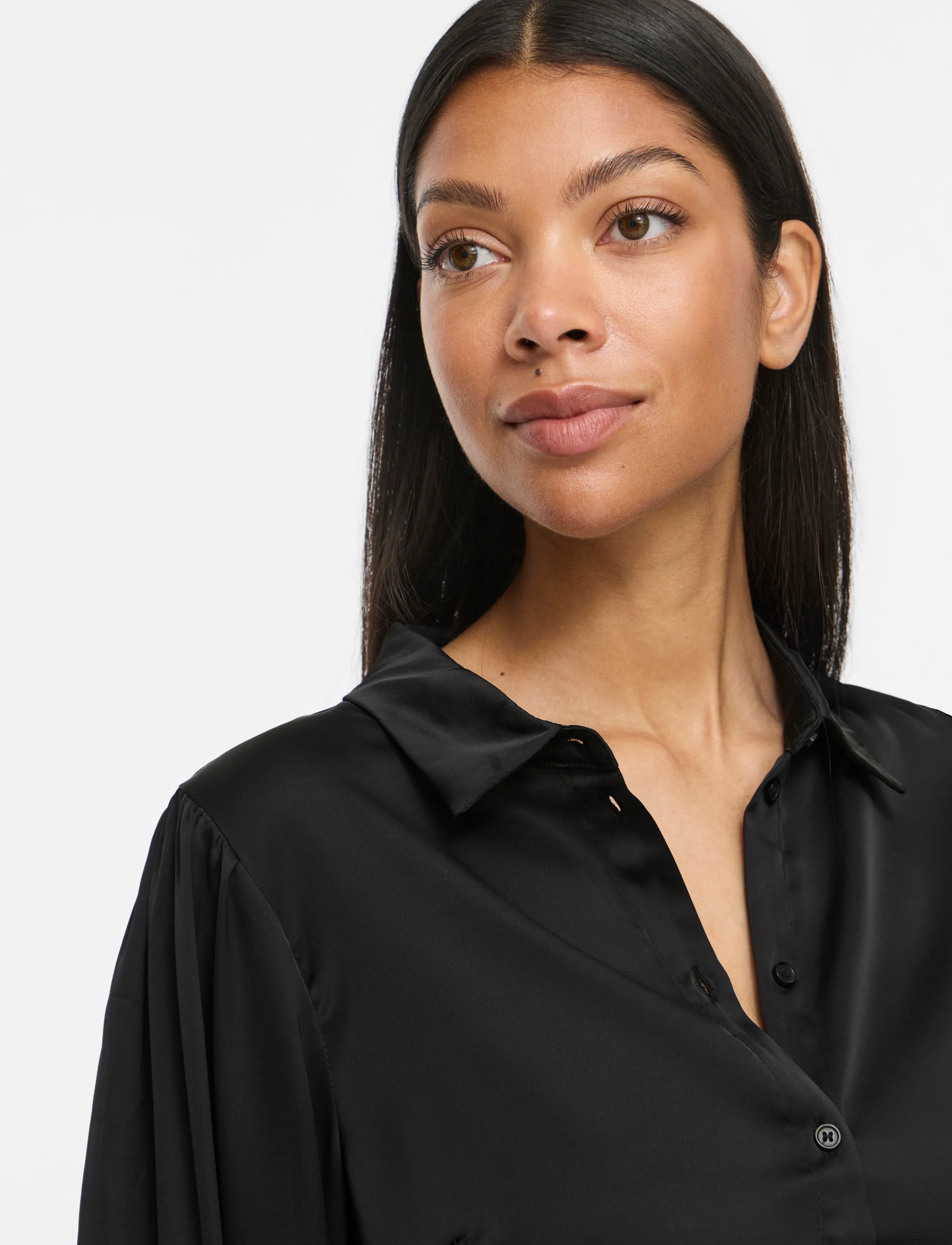 Vila - VIENNA RAVENNA L/S BALLOON SHIRT - NOOS - langärmlige hemden - black beauty - 5