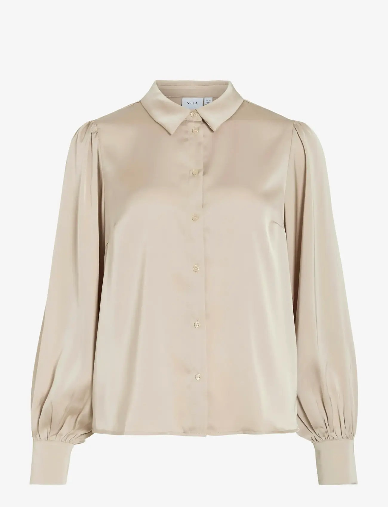 Vila - VIENNA RAVENNA L/S BALLOON SHIRT - NOOS - langärmlige hemden - cement - 1