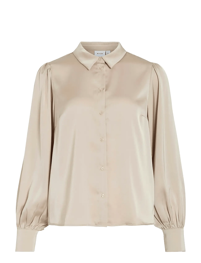 Vila - VIENNA RAVENNA L/S BALLOON SHIRT - NOOS - langärmlige hemden - cement - 1