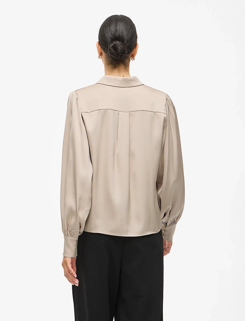 Vila - VIENNA RAVENNA L/S BALLOON SHIRT - NOOS - langärmlige hemden - cement - 3