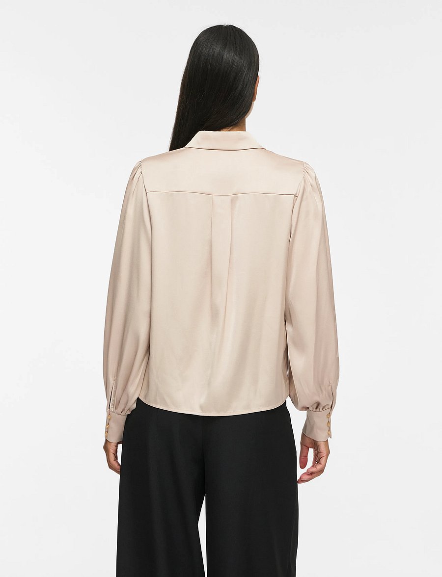 Vila - VIENNA RAVENNA L/S BALLOON SHIRT - NOOS - pikkade varrukatega särgid - cement - 3
