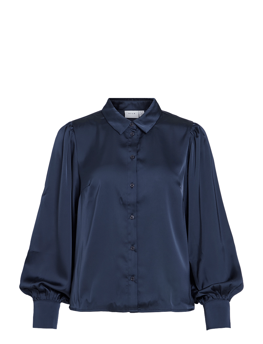 Vila - VIENNA RAVENNA L/S BALLOON SHIRT - NOOS - langärmlige hemden - navy blazer - 1