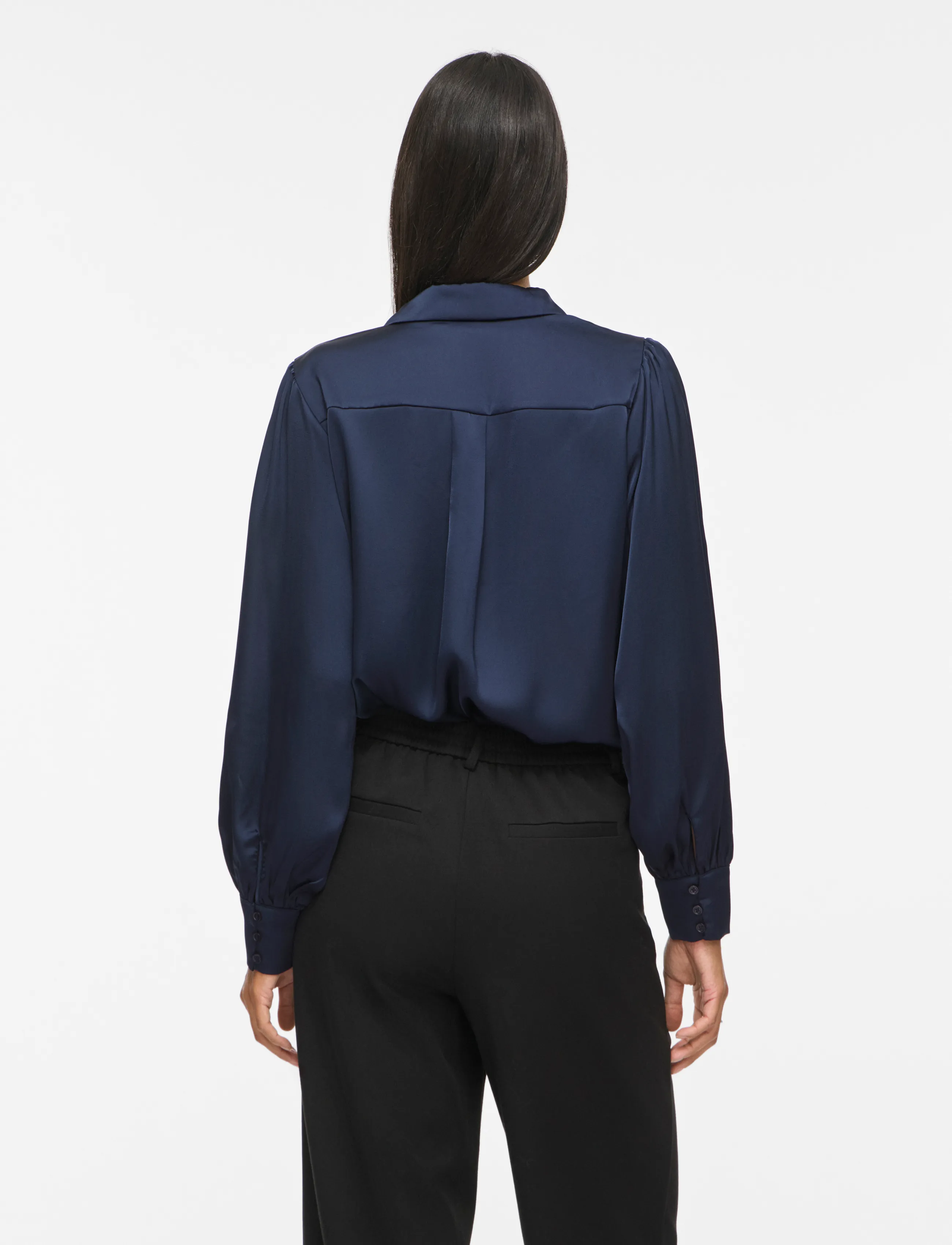 Vila - VIENNA RAVENNA L/S BALLOON SHIRT - NOOS - long-sleeved shirts - navy blazer - 3