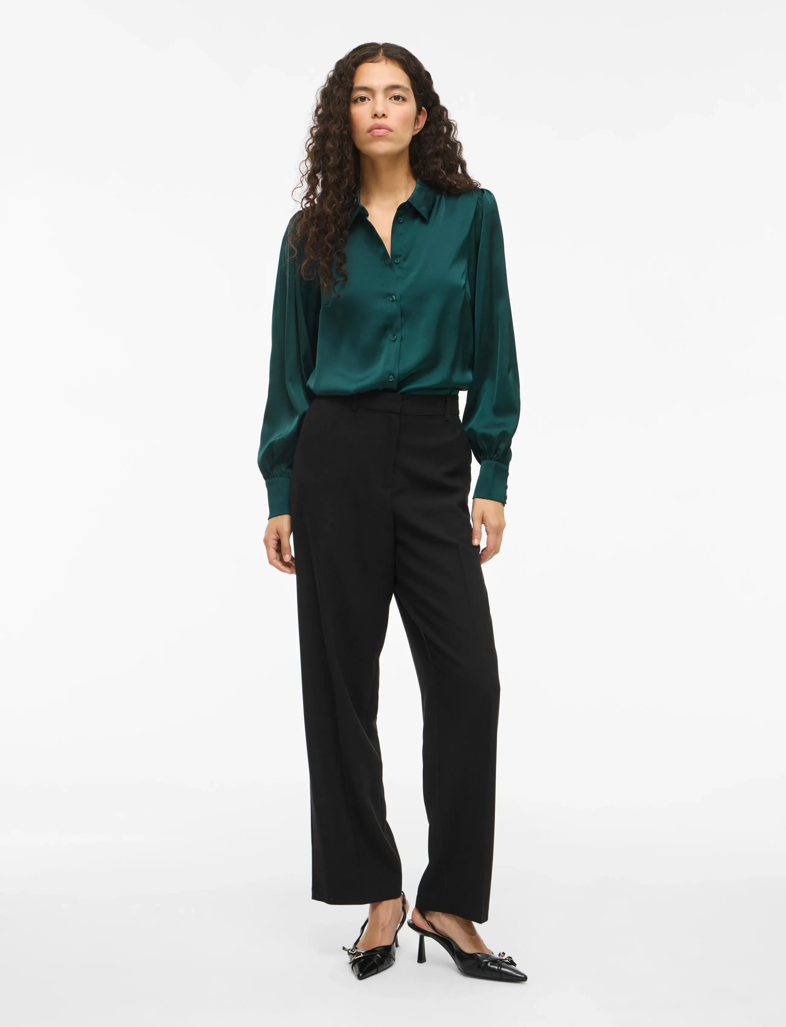 Vila - VIENNA RAVENNA L/S BALLOON SHIRT - NOOS - langærmede skjorter - ponderosa pine - 4