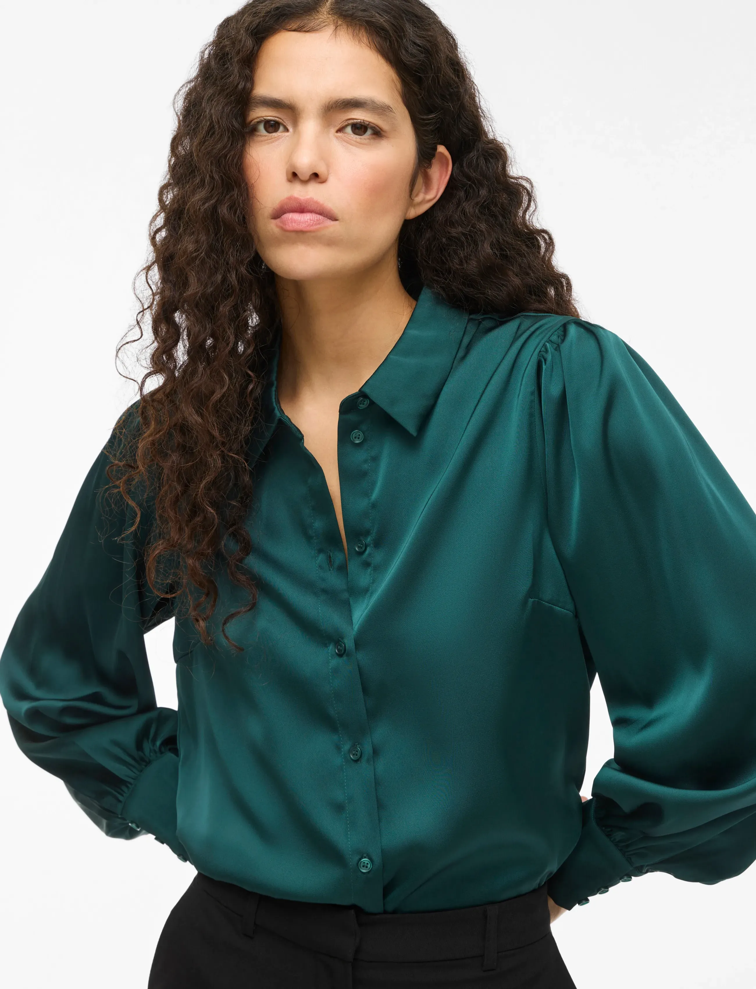 Vila - VIENNA RAVENNA L/S BALLOON SHIRT - NOOS - langærmede skjorter - ponderosa pine - 5