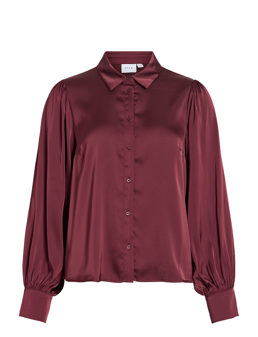 Vila - VIENNA RAVENNA L/S BALLOON SHIRT - NOOS - långärmade skjortor - port royale - 1