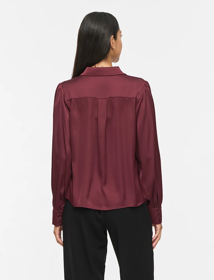 Vila - VIENNA RAVENNA L/S BALLOON SHIRT - NOOS - långärmade skjortor - port royale - 3