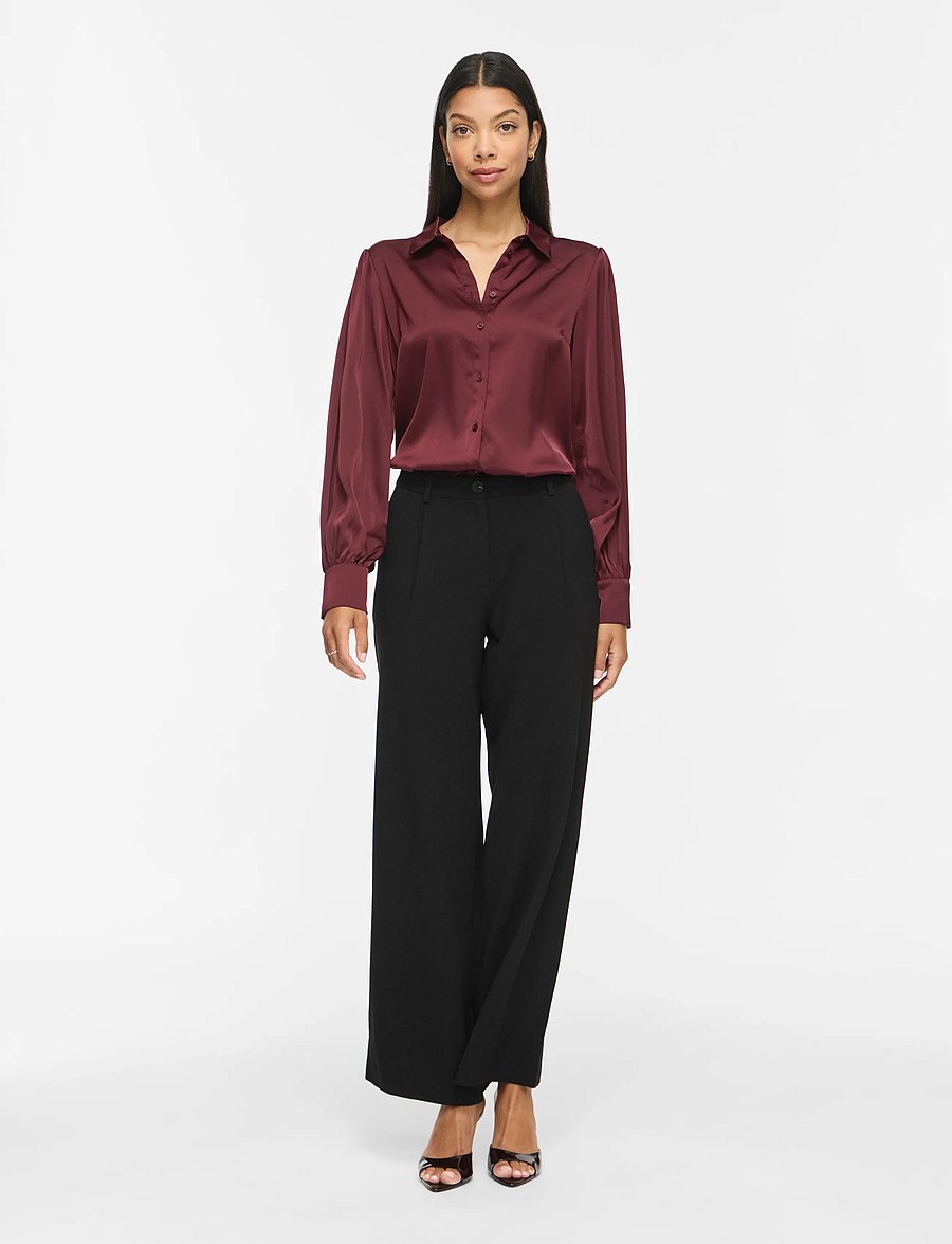 Vila - VIENNA RAVENNA L/S BALLOON SHIRT - NOOS - långärmade skjortor - port royale - 4